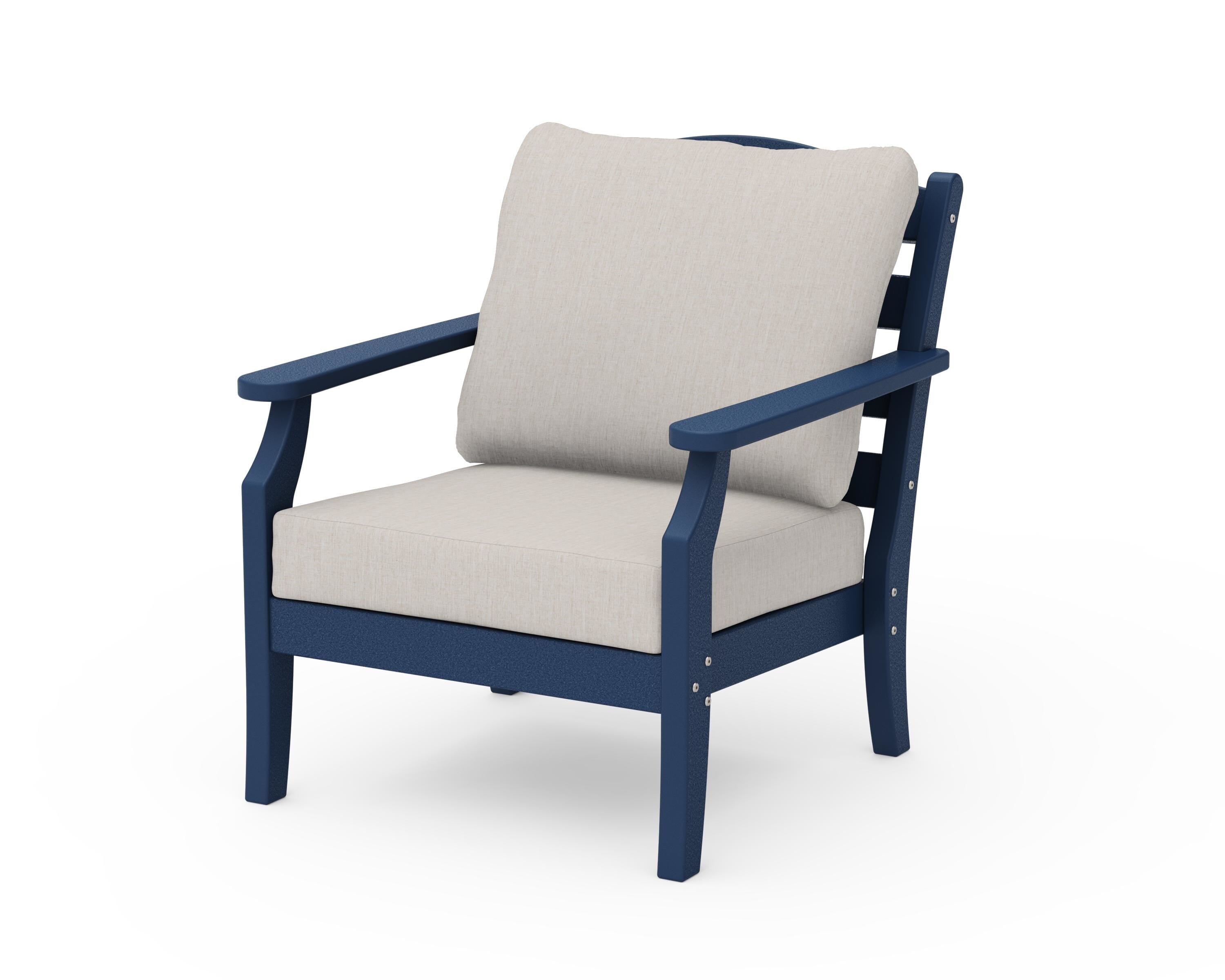 Draper James™ by POLYWOOD® Savannah Deep Seating Chair in Navy / Cast Ash