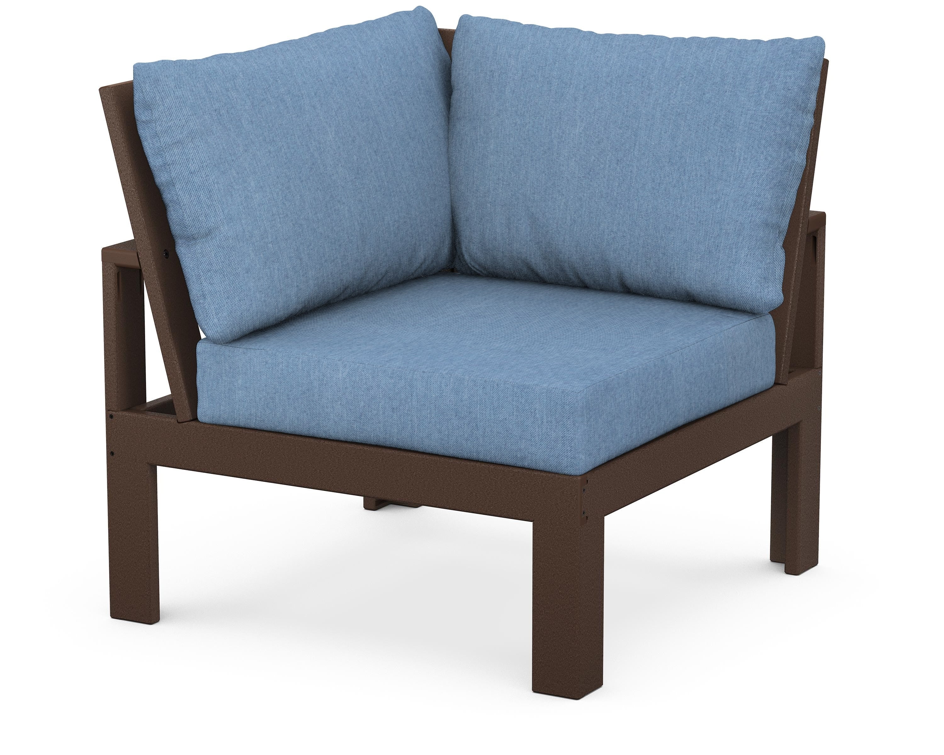 Unbranded Modular Corner Chair in Mahogany / Sky Blue
