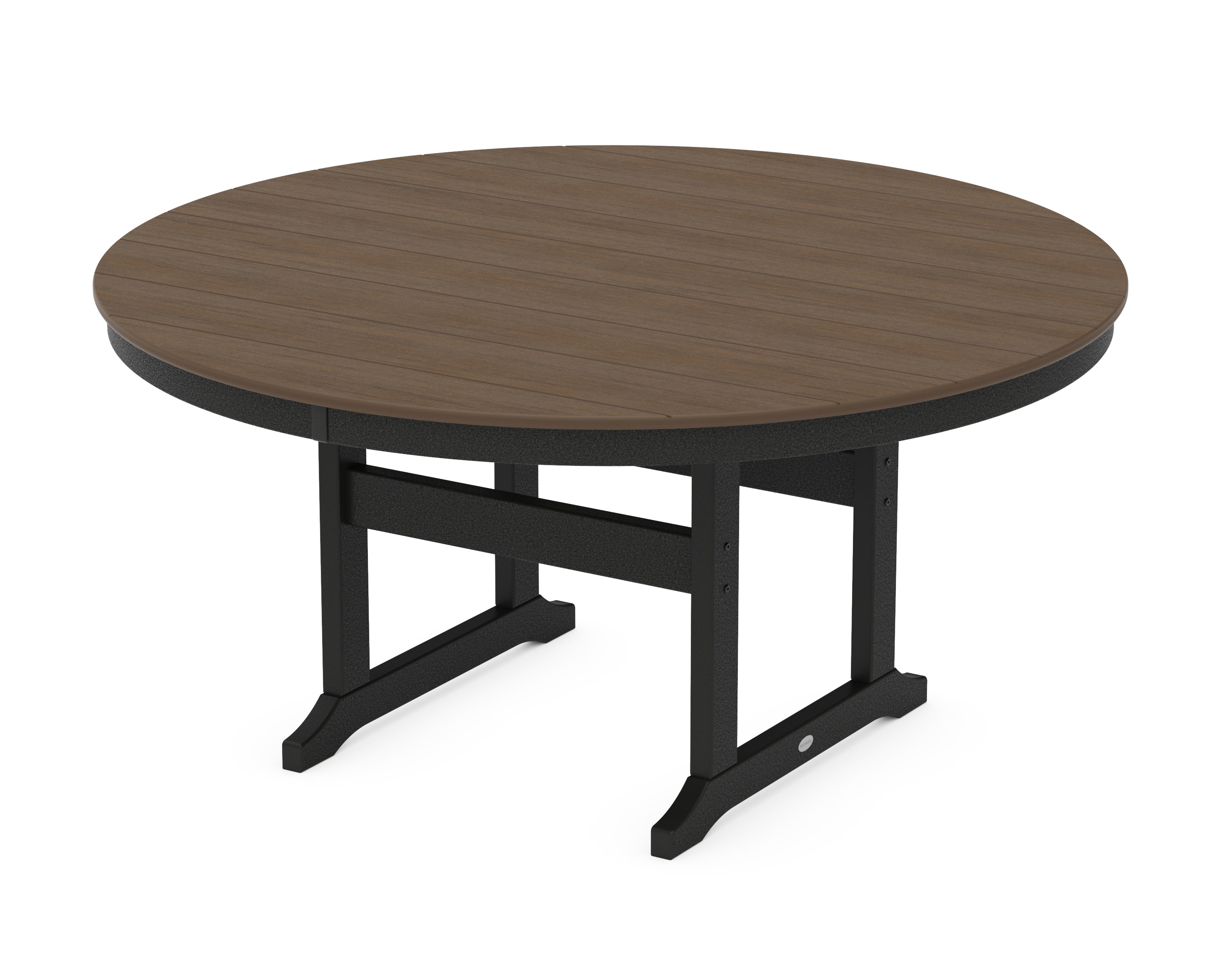 POLYWOOD® 60" Round Farmhouse Dining Table in Black / Kona