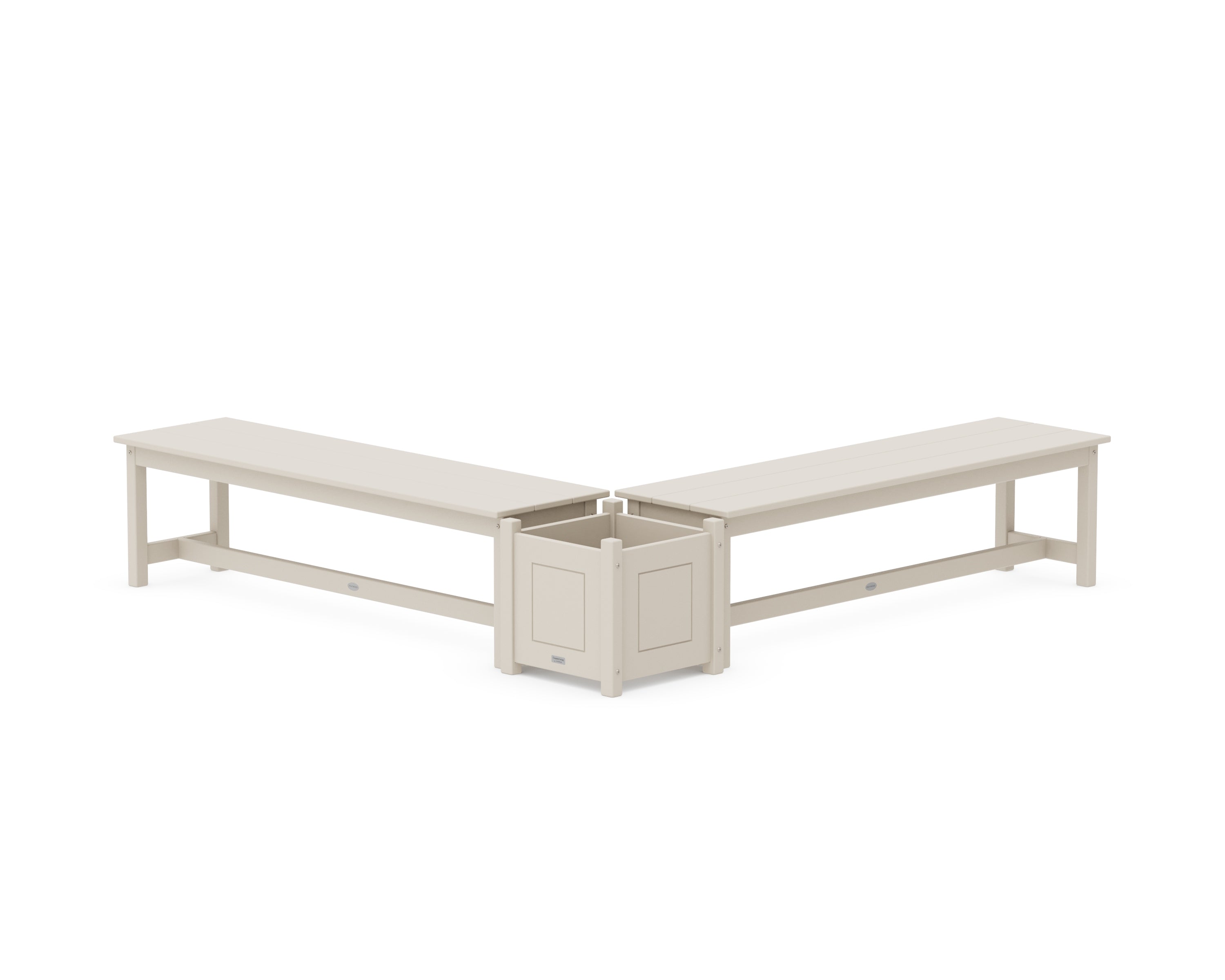 Country Living 60" Country Living L- Shaped Planter Bench Set in Sand