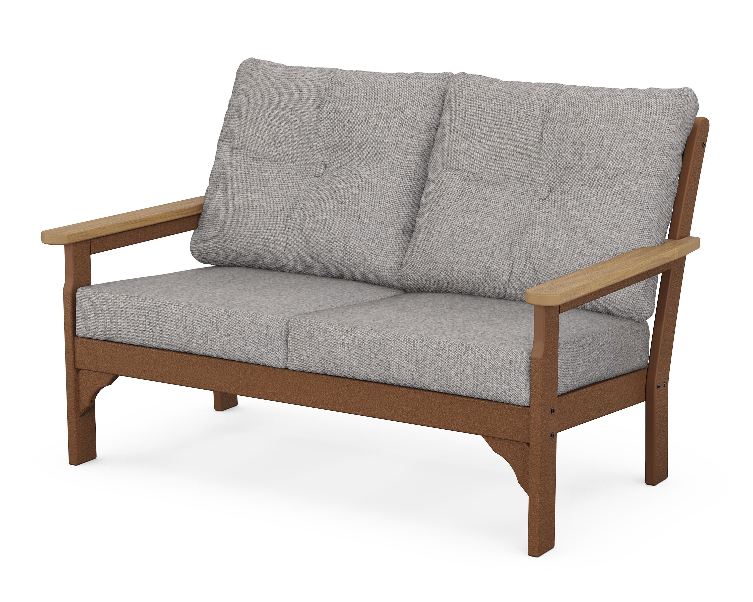 POLYWOOD® Vineyard Deep Seating Loveseat in Teak / Natural / Grey Mist