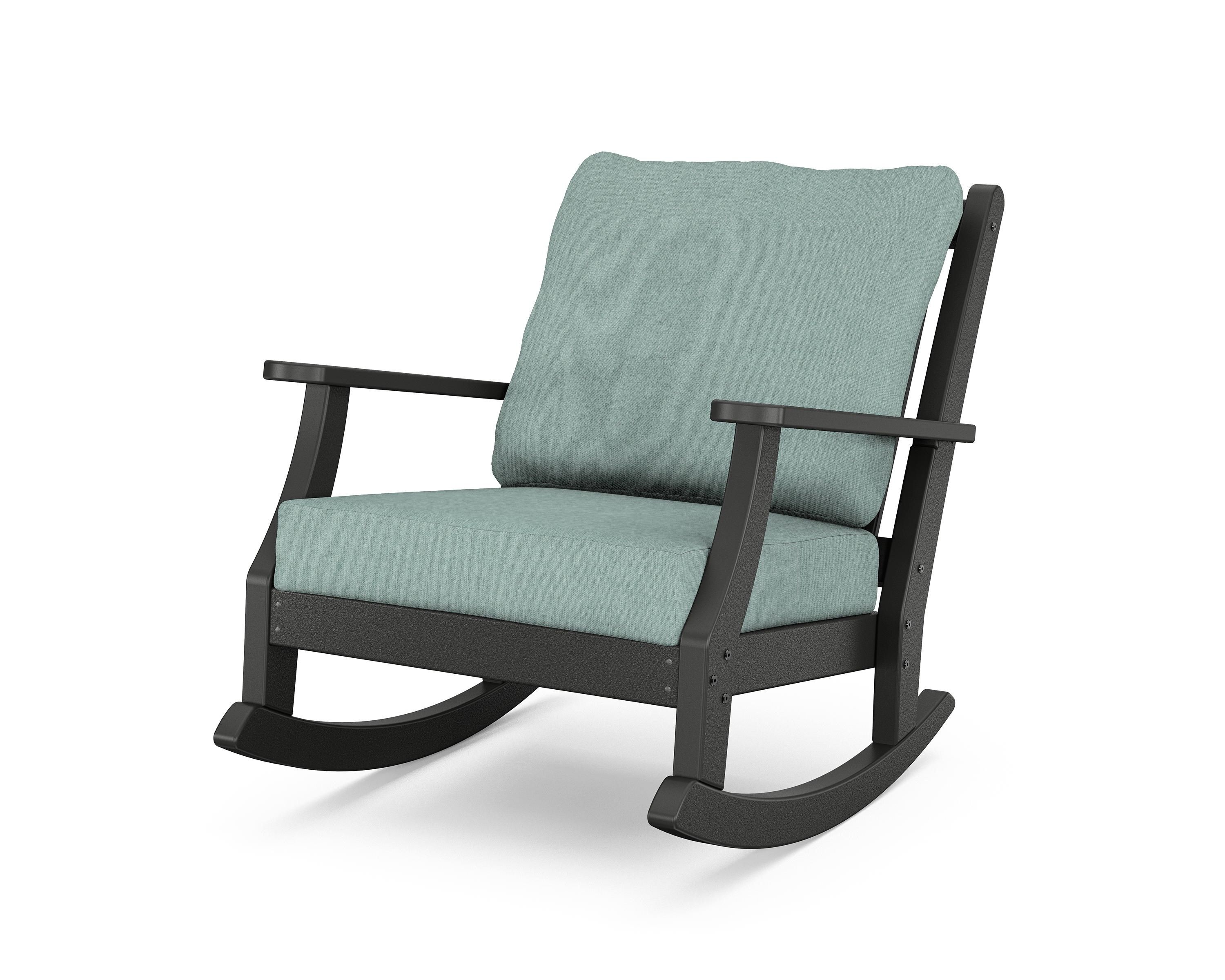 Country Living Wovendale Deep Seating Rocking Chair in Black / Glacier Spa