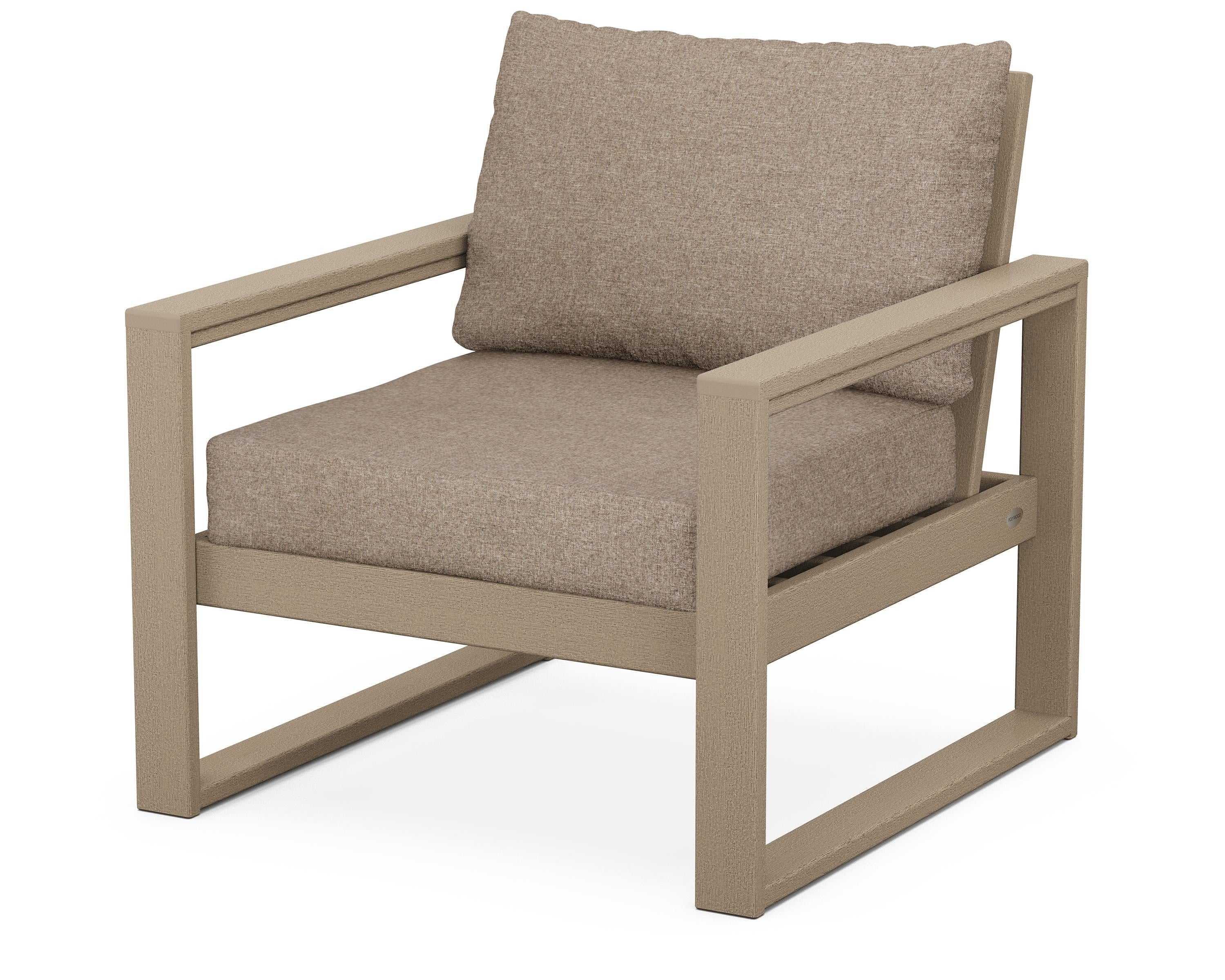 POLYWOOD® EDGE Club Chair in Vintage Sahara / Spiced Burlap