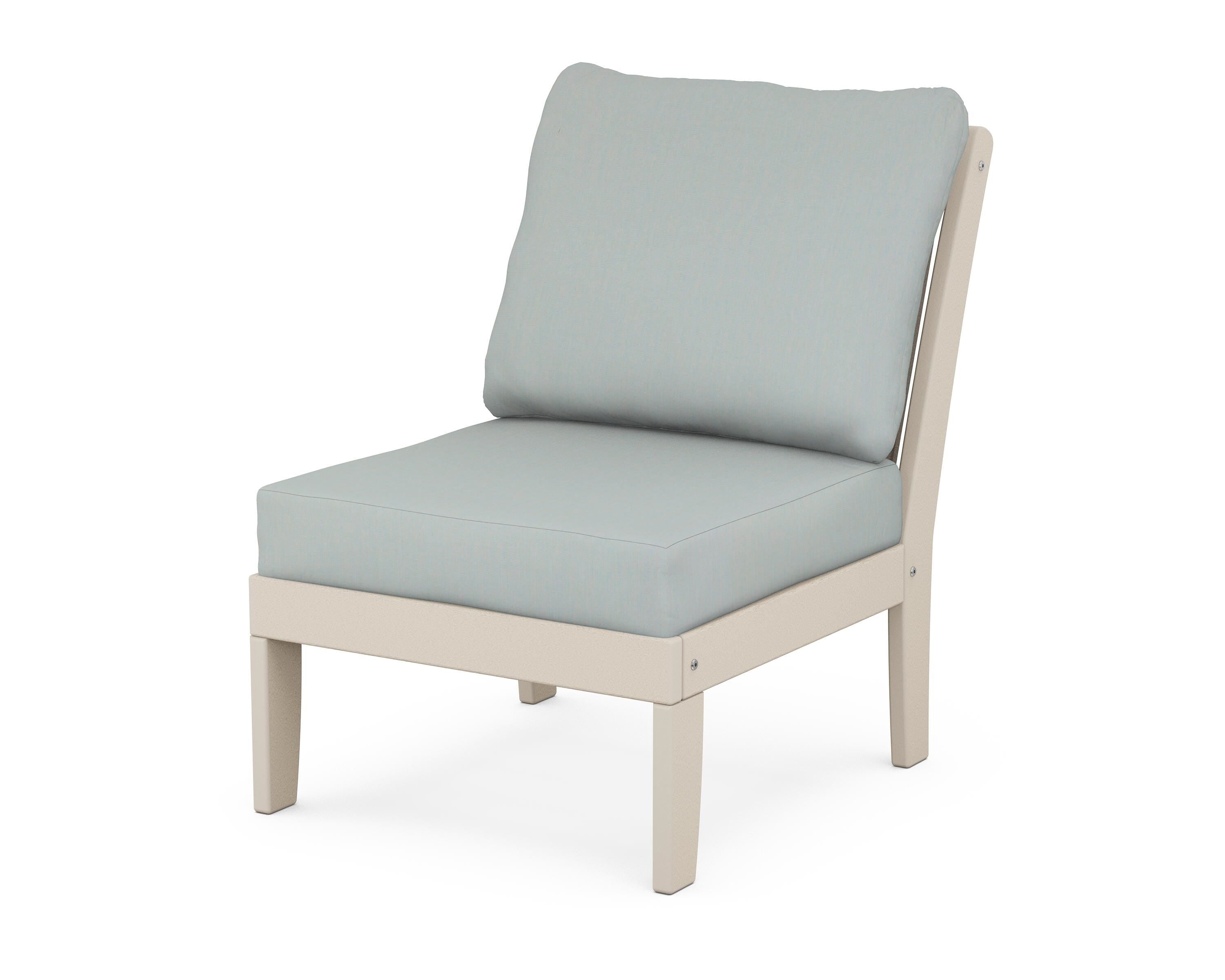 POLYWOOD® Braxton Modular Armless Chair in Sand / Spa