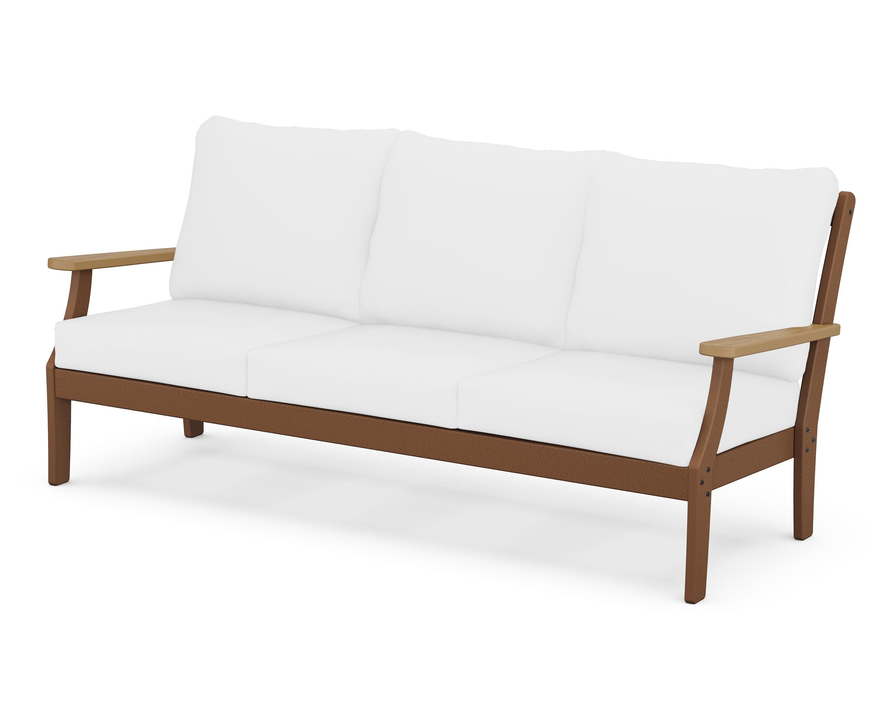 POLYWOOD® Braxton Deep Seating Sofa in Teak / Natural / Natural