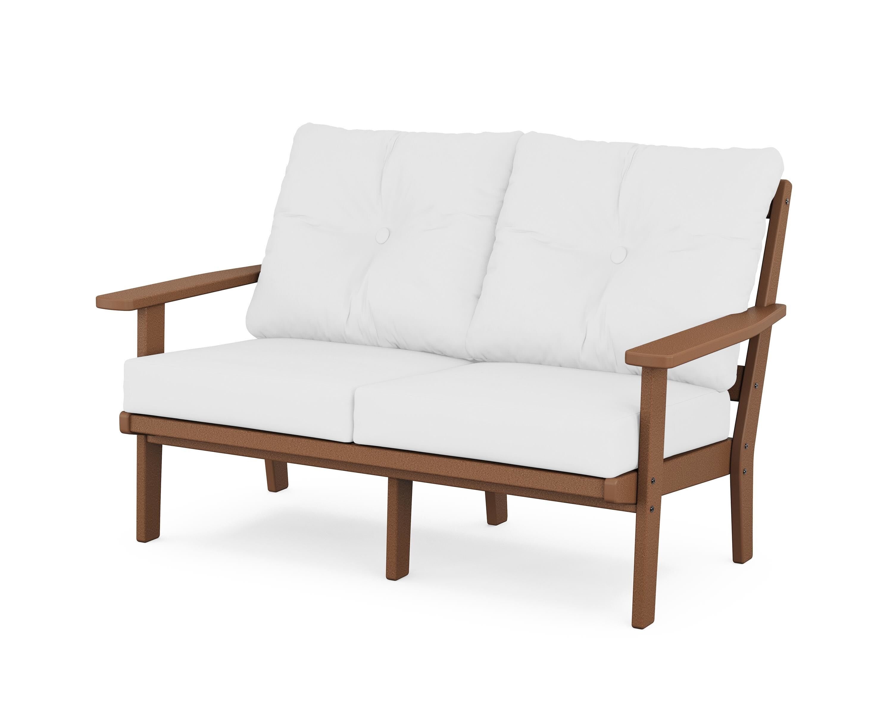 POLYWOOD® Oxford Deep Seating Loveseat in Teak / Natural
