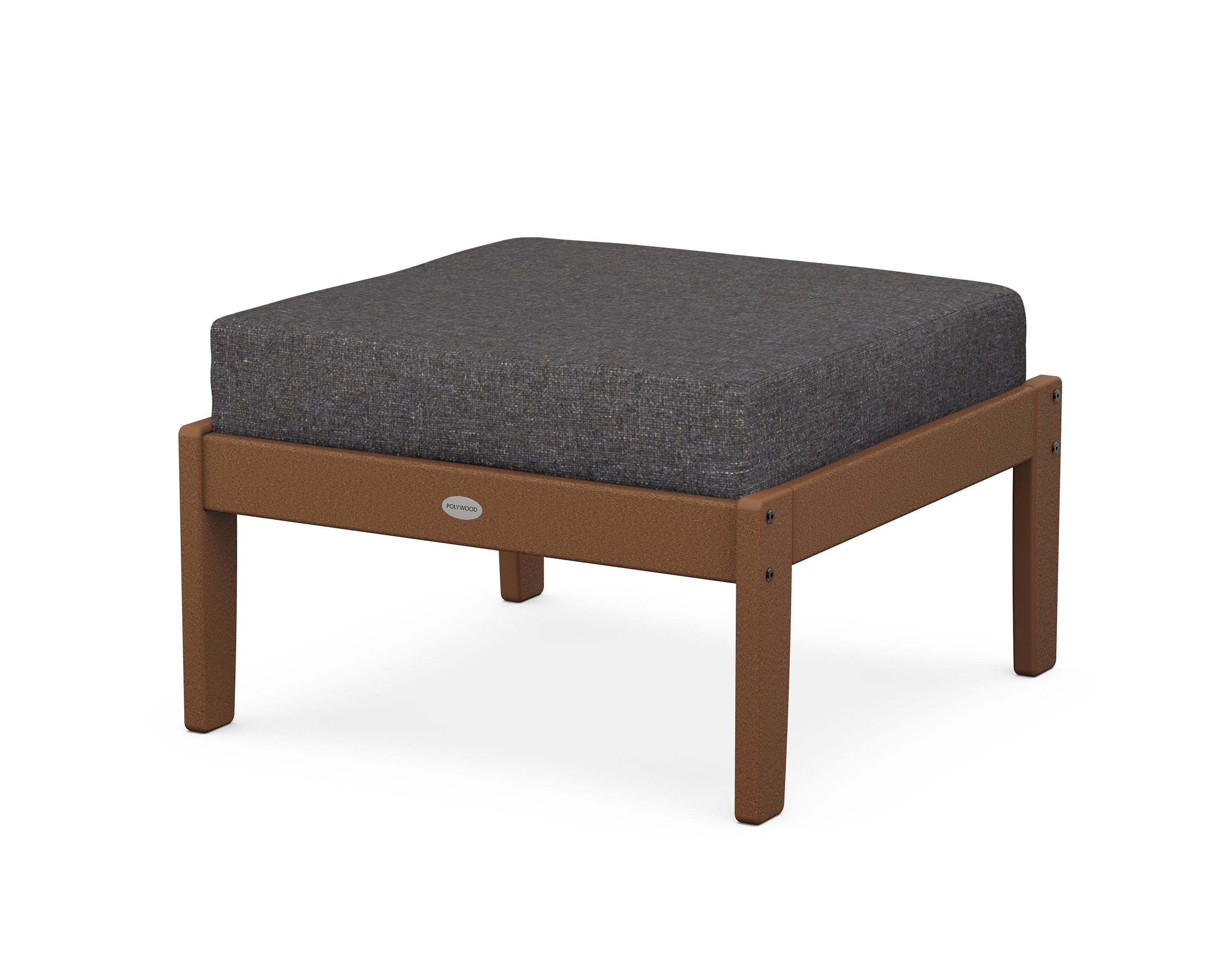 POLYWOOD® Braxton Deep Seating Ottoman in Teak / Ash Charcoal