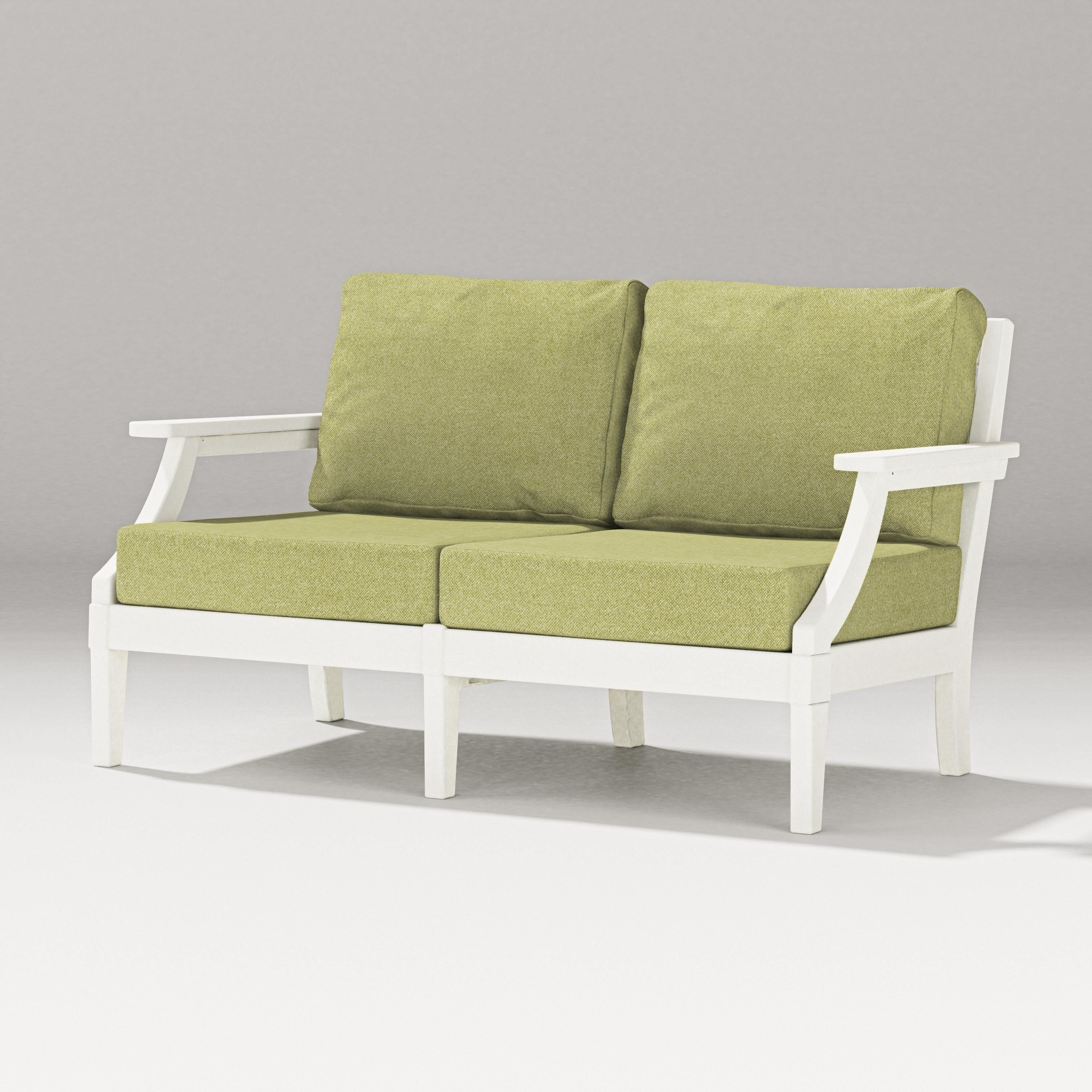 PW Designer Series Estate Loveseat in Vintage White / Chartreuse Boucle
