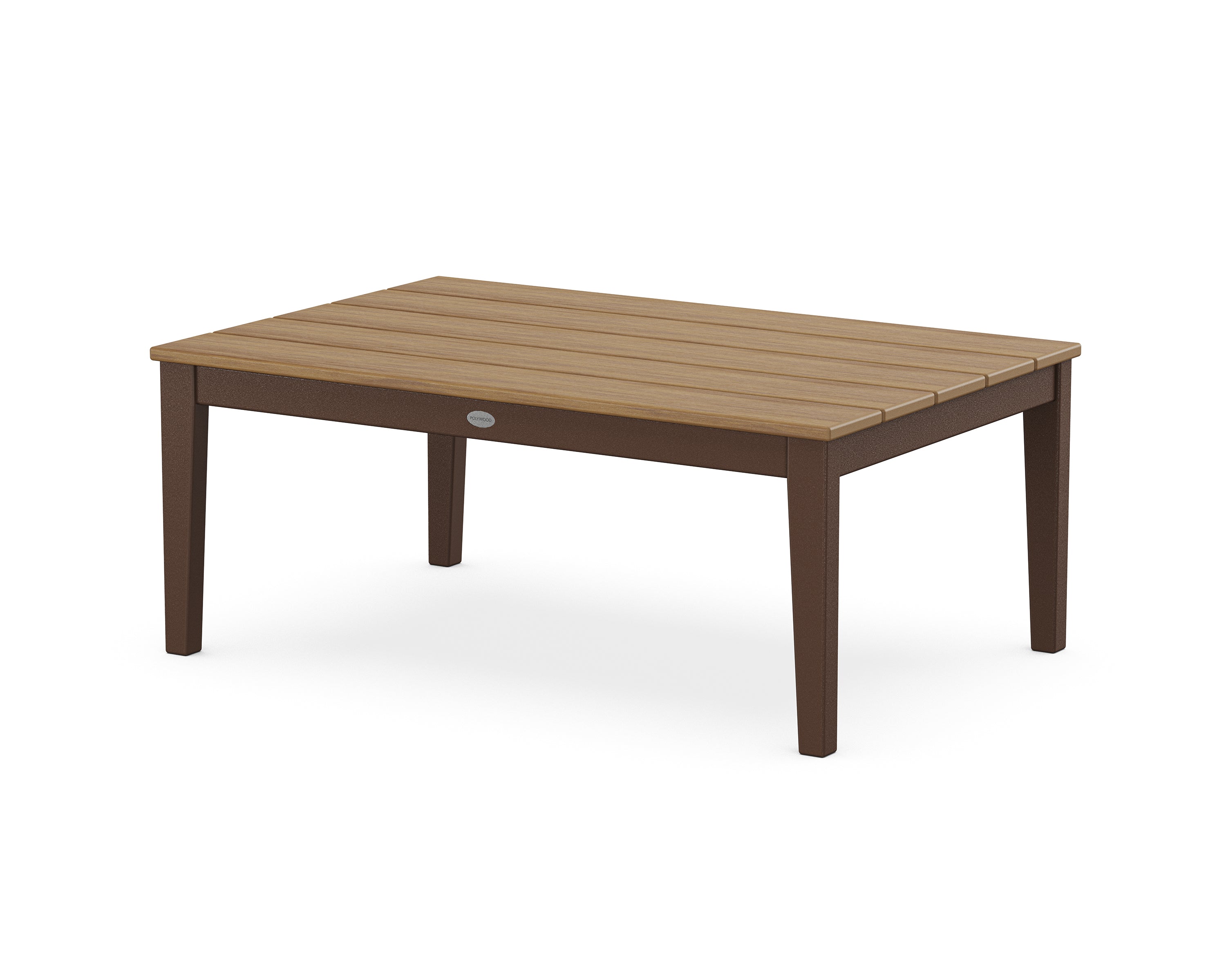 POLYWOOD® Newport 28" x 42" Coffee Table in Mahogany / Natural