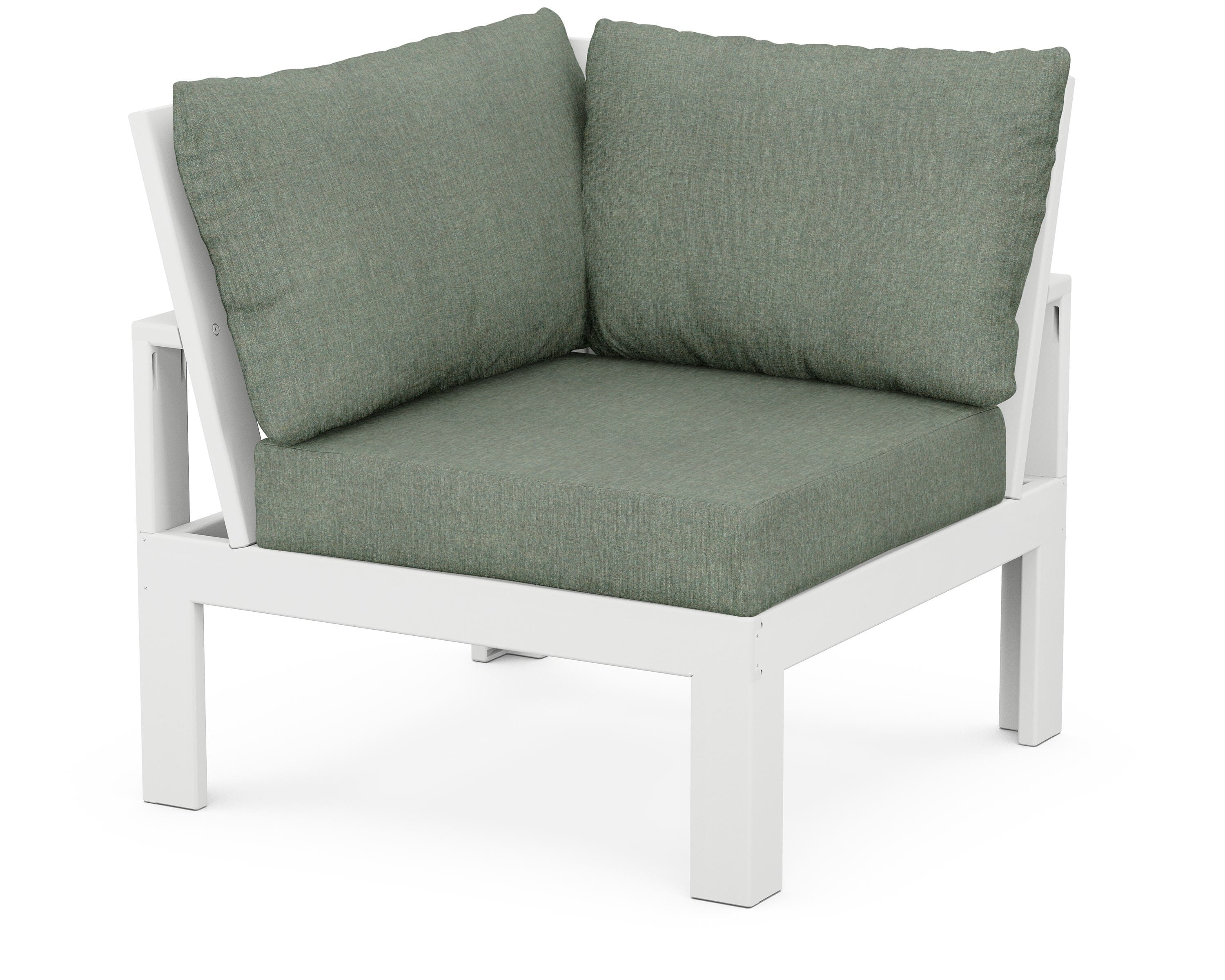 Unbranded Modular Corner Chair in White / Cast Sage