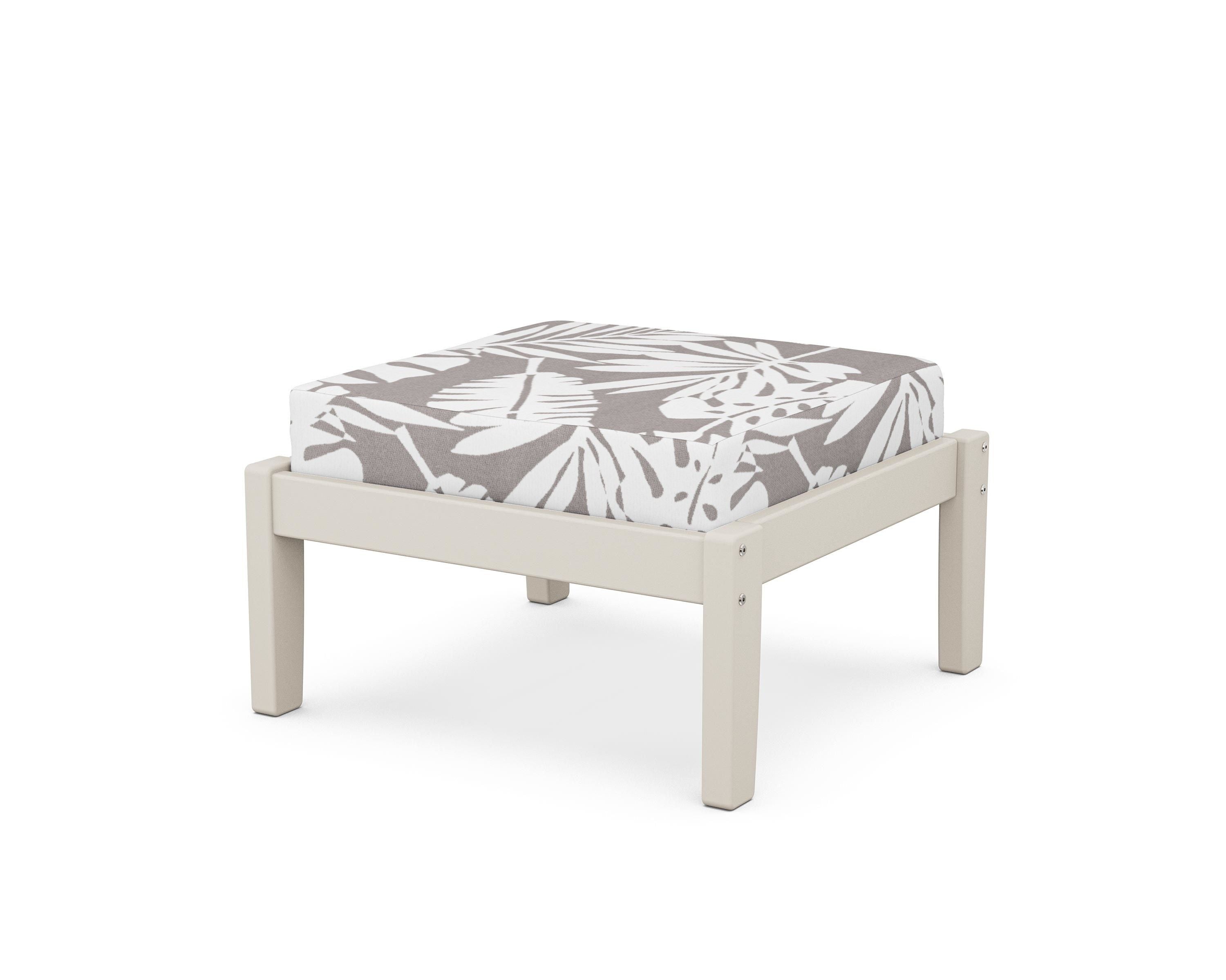 Unbranded Deep Seating Ottoman in Sand / Leaf Grey Mist