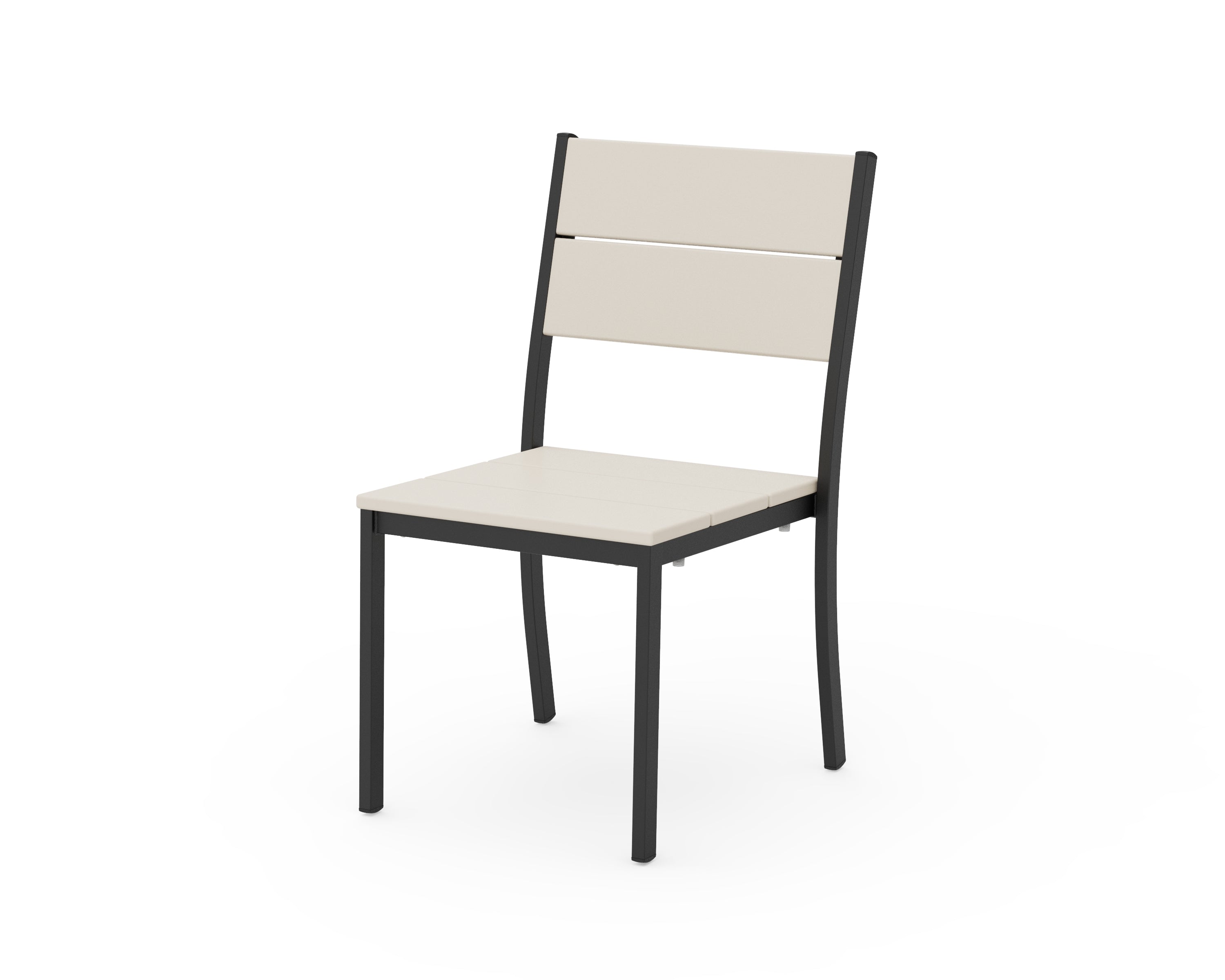 POLYWOOD® Main Street Stacking Dining Side Chair in Black / Sand