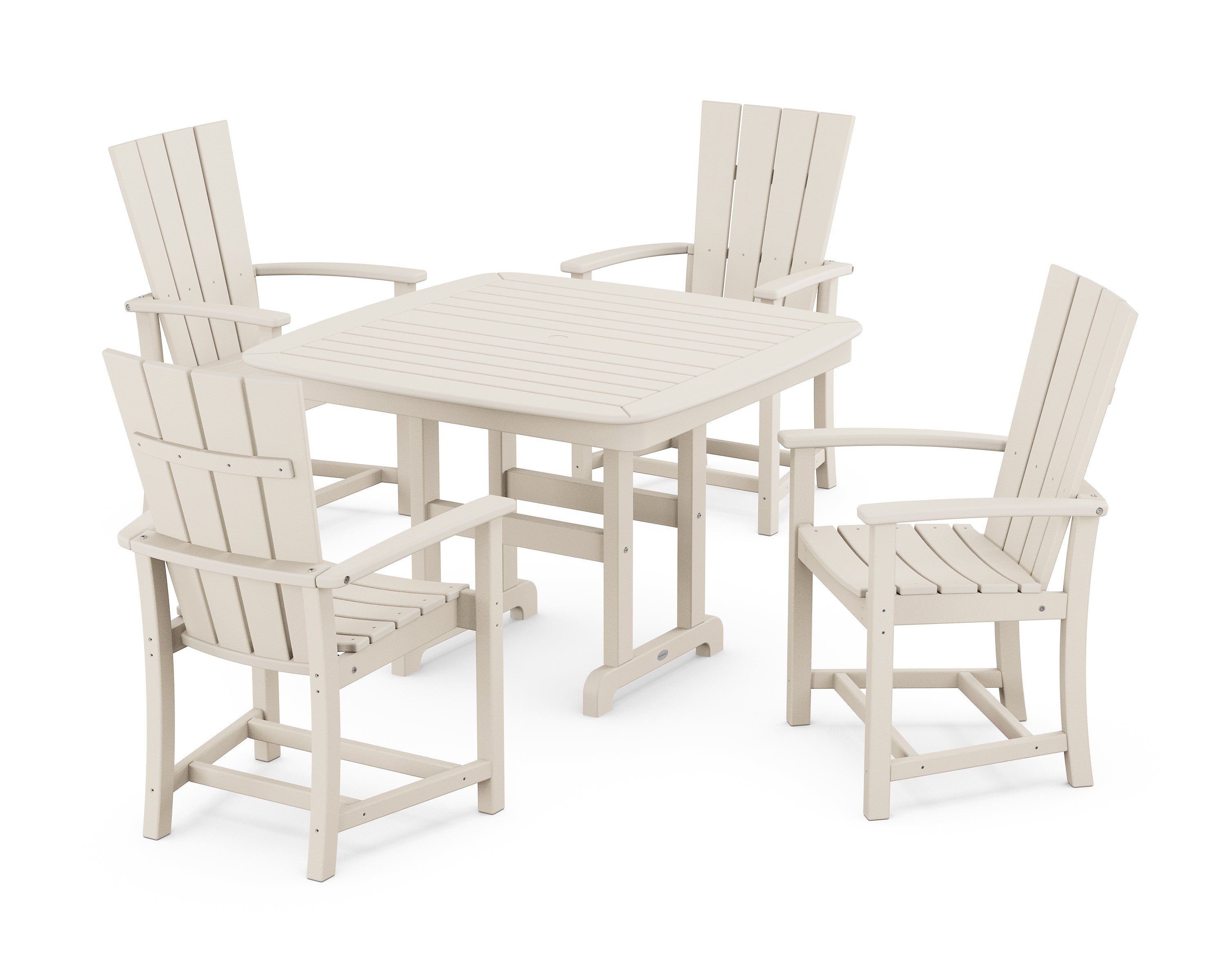 POLYWOOD® Quattro 5-Piece Dining Set with Trestle Legs in Sand