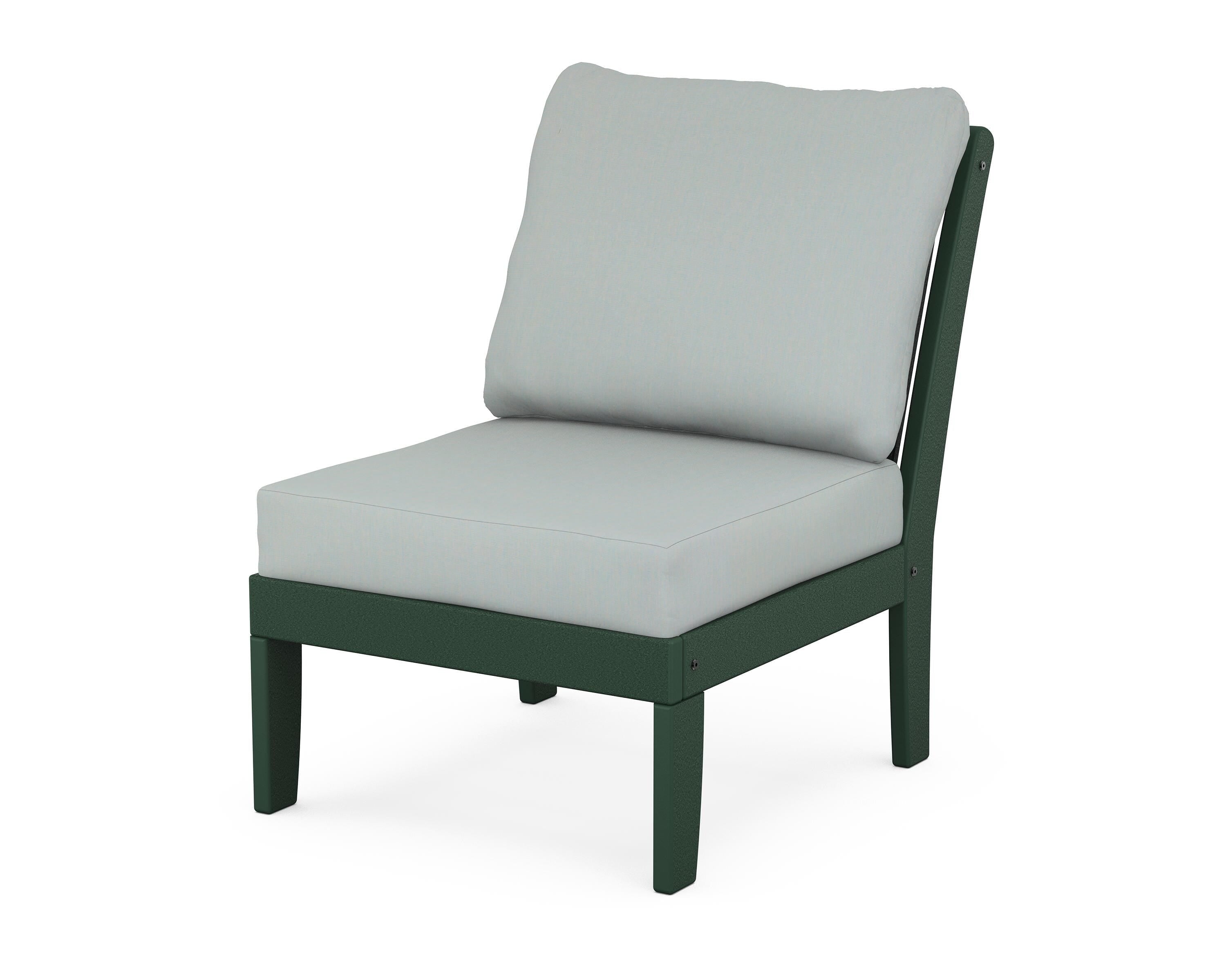 POLYWOOD® Braxton Modular Armless Chair in Green / Spa