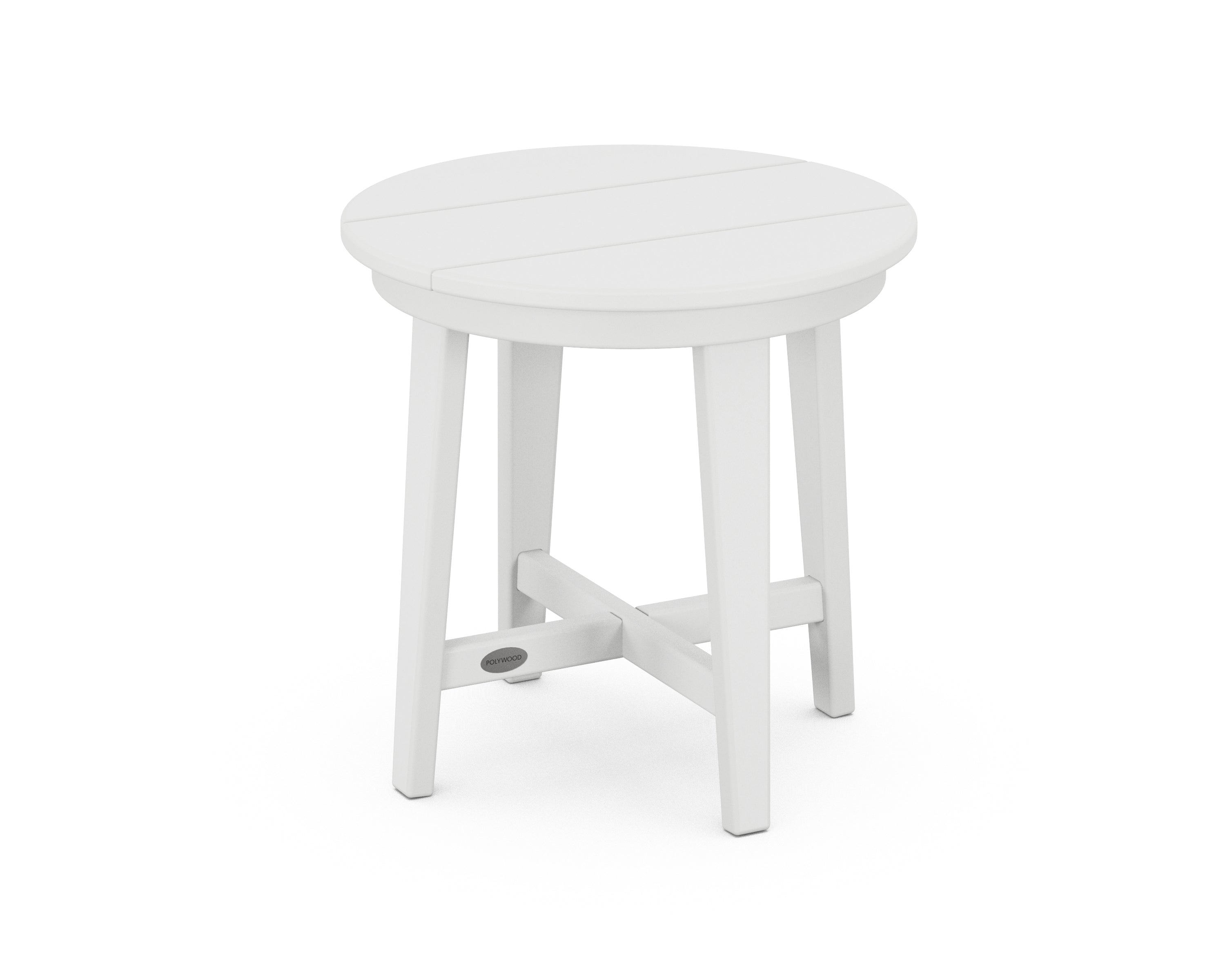POLYWOOD® Newport 19" Round End Table in White
