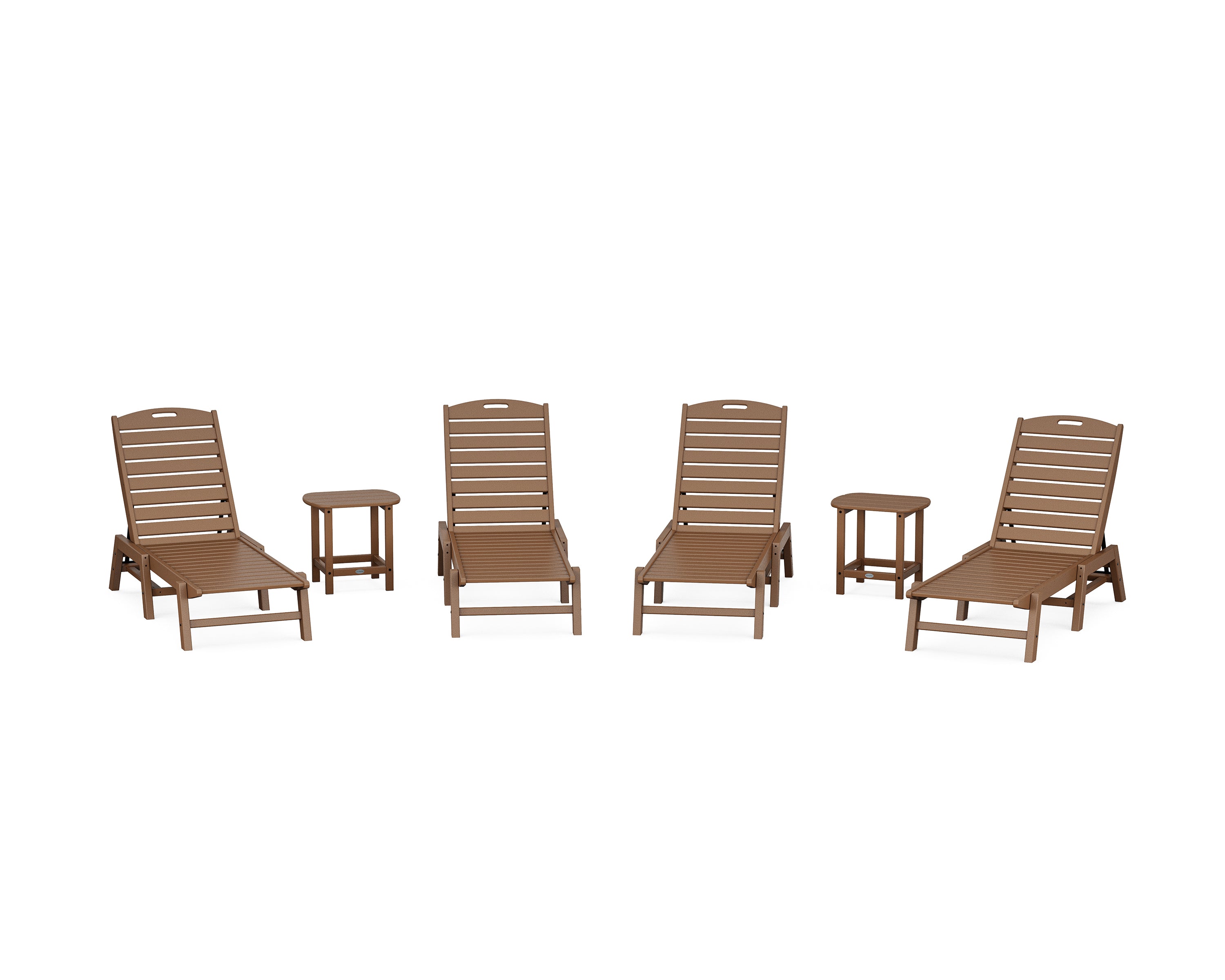 POLYWOOD® Nautical Chaise 6-Piece Set in Teak