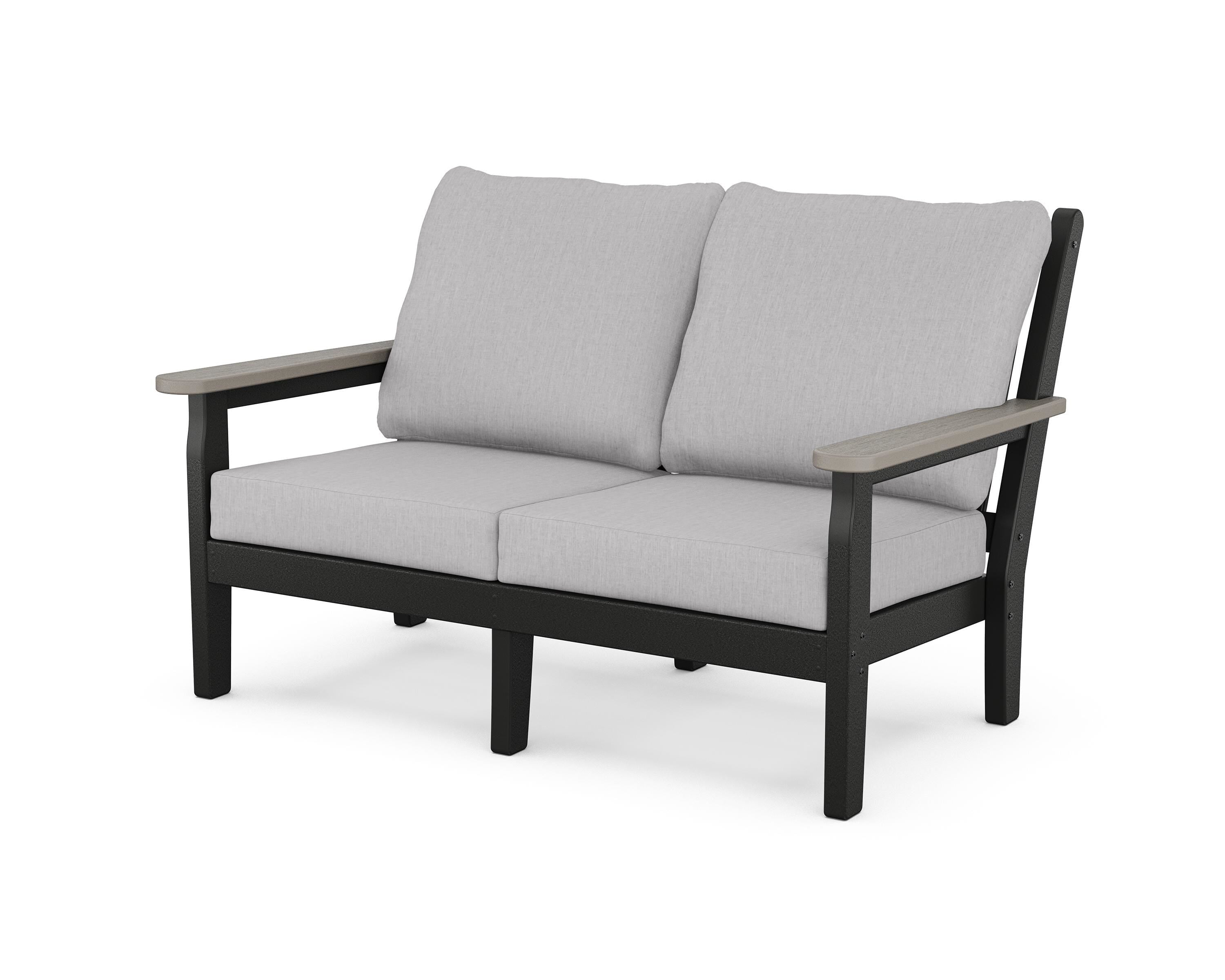 POLYWOOD® Chippendale Deep Seating Loveseat in Black / Driftwood / Granite