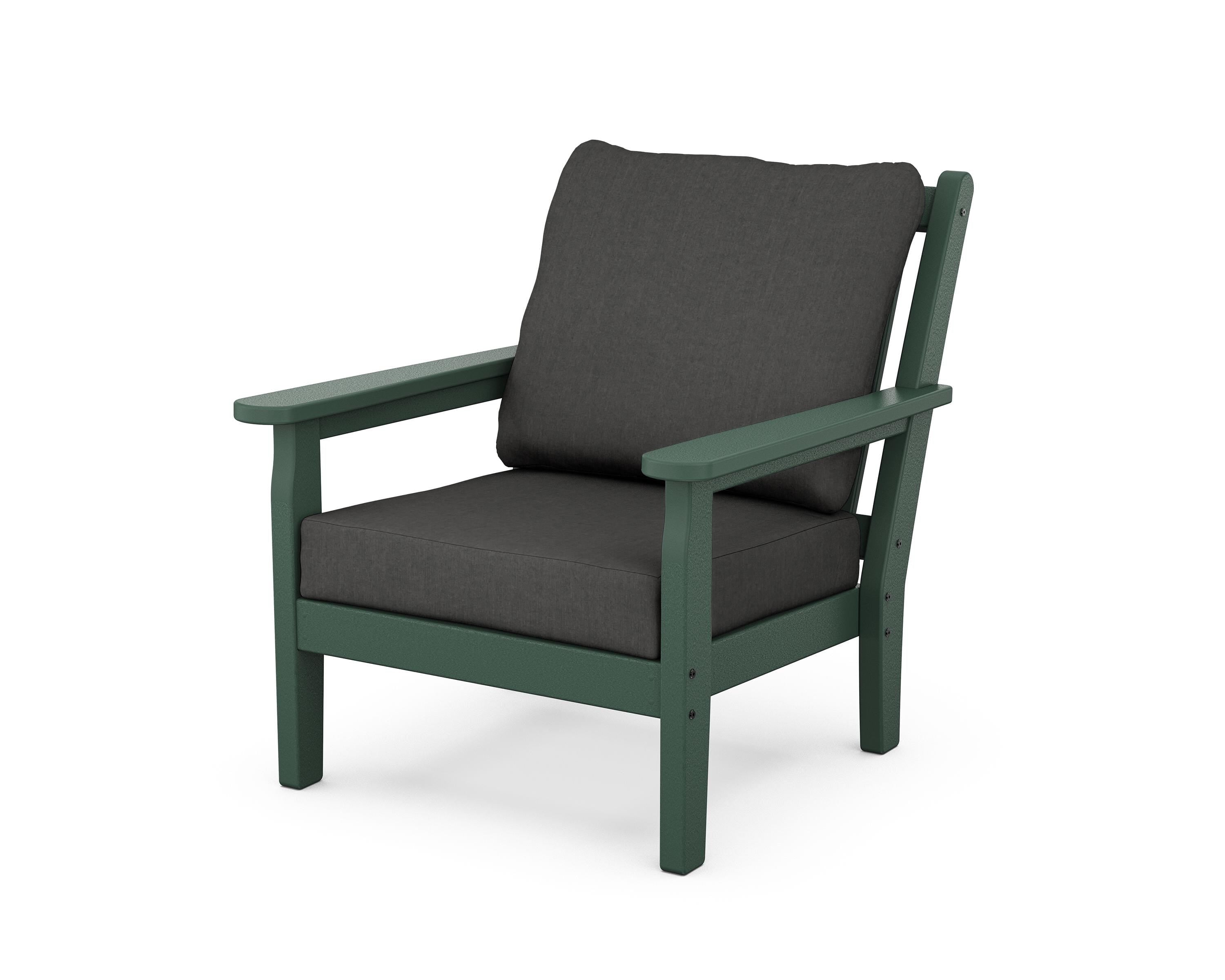 POLYWOOD® Chippendale Deep Seating Chair in Green / Spectrum Carbon