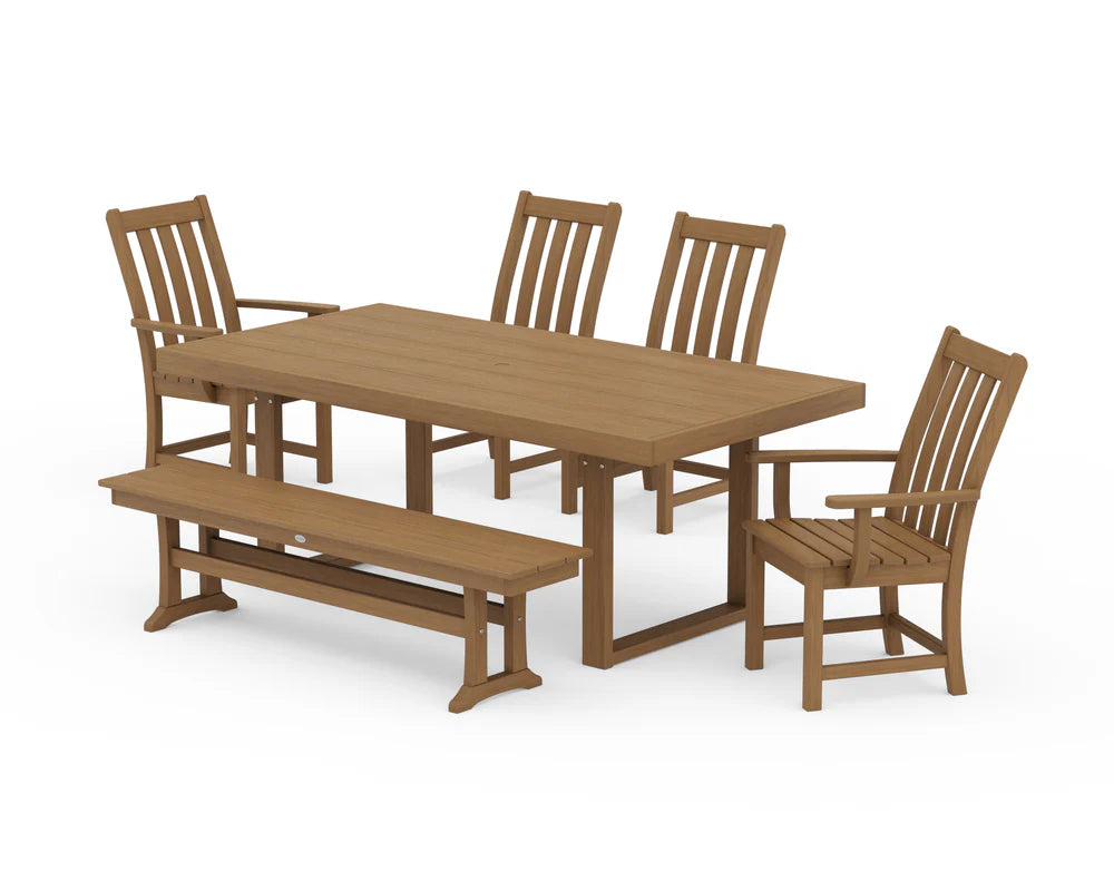 Vineyard 6-Piece Dining Set with Bench