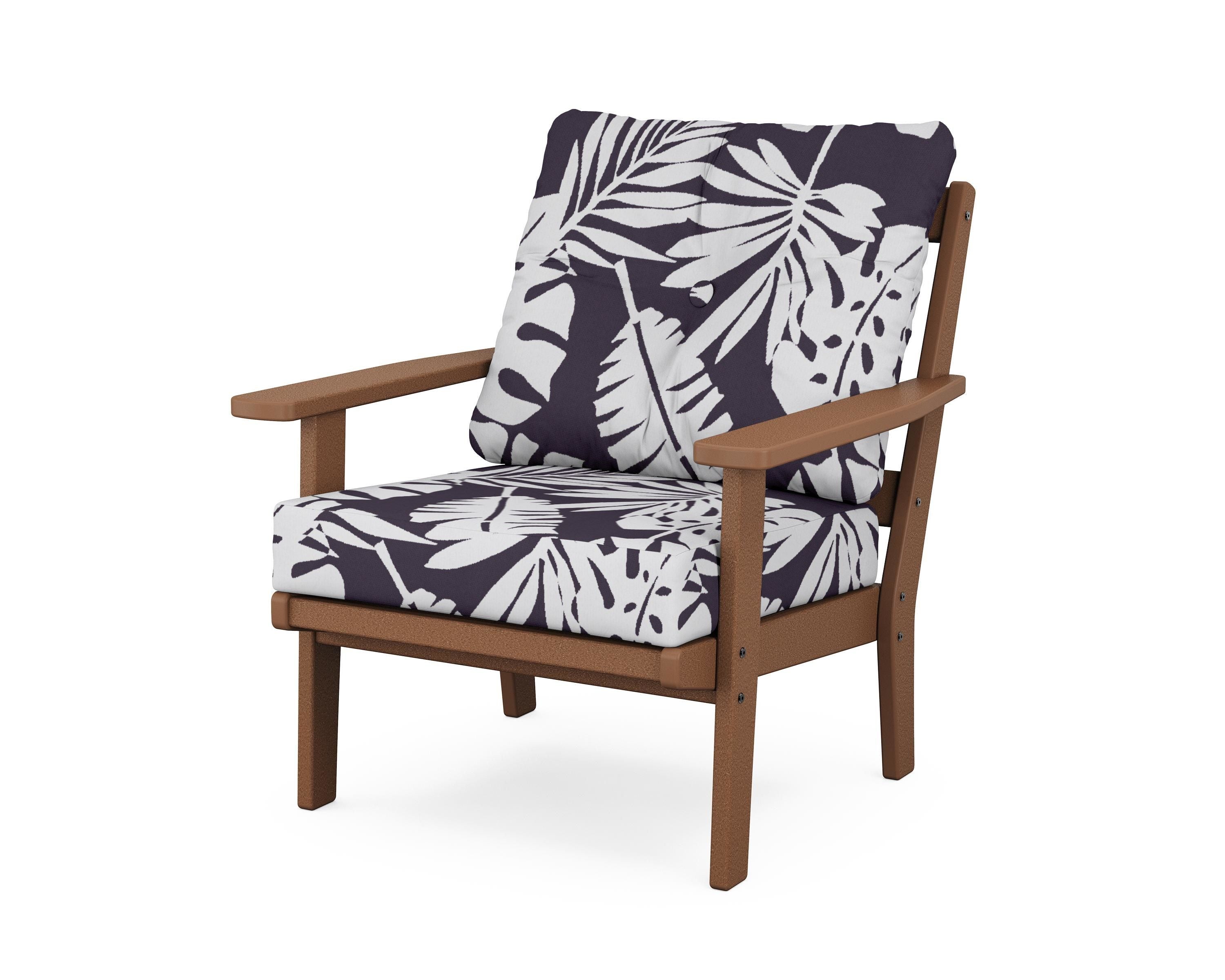 POLYWOOD® Oxford Deep Seating Chair in Teak / Leaf Navy