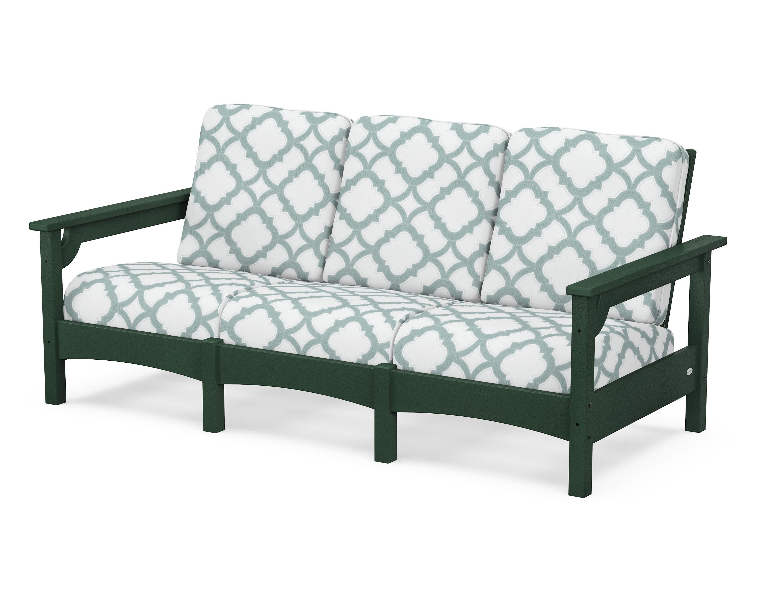 POLYWOOD® Club Sofa in Green / Trellis Glacier Spa