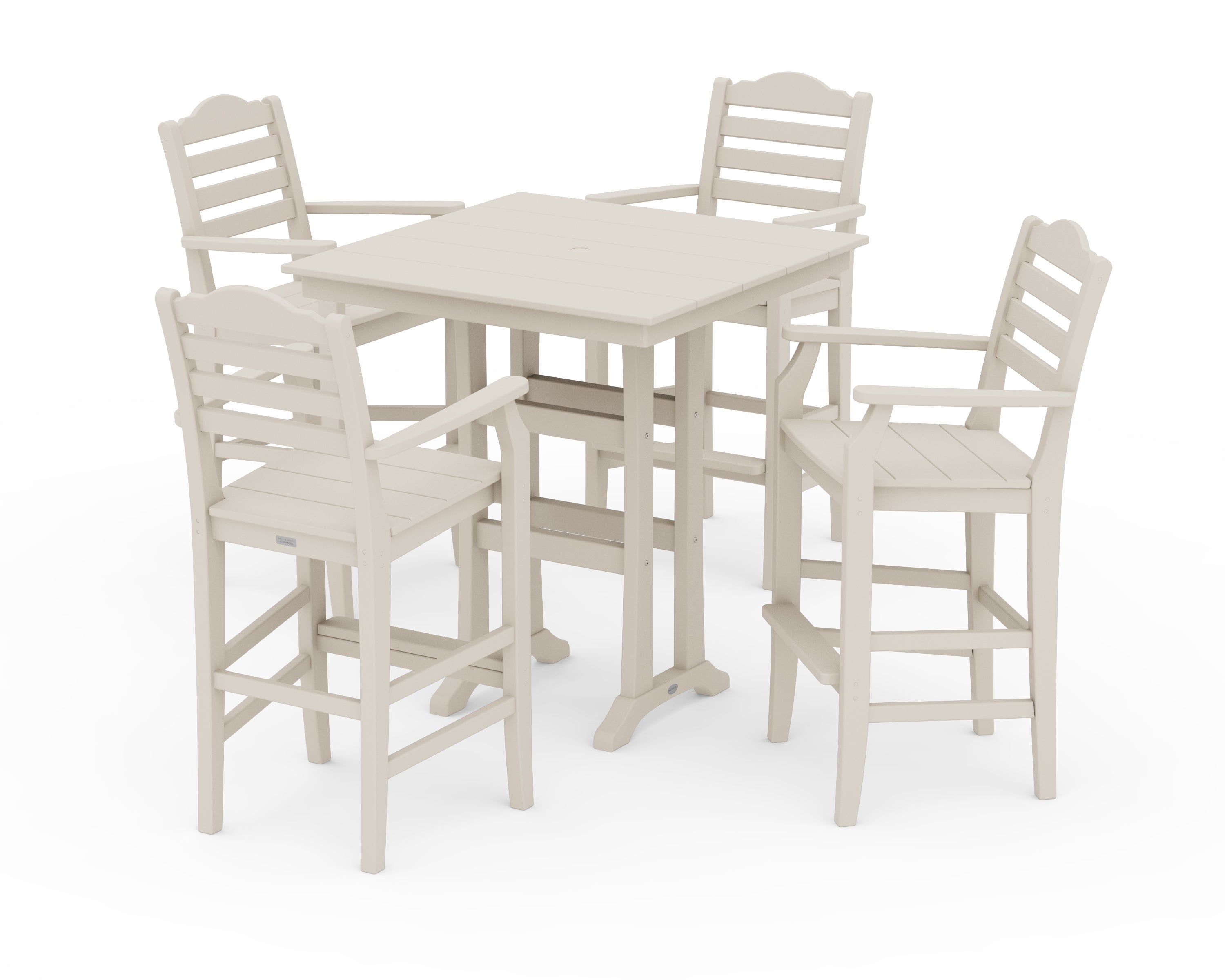 Draper James™ by POLYWOOD® Savannah 5-Piece Farmhouse Bar Set with Trestle Legs in Sand