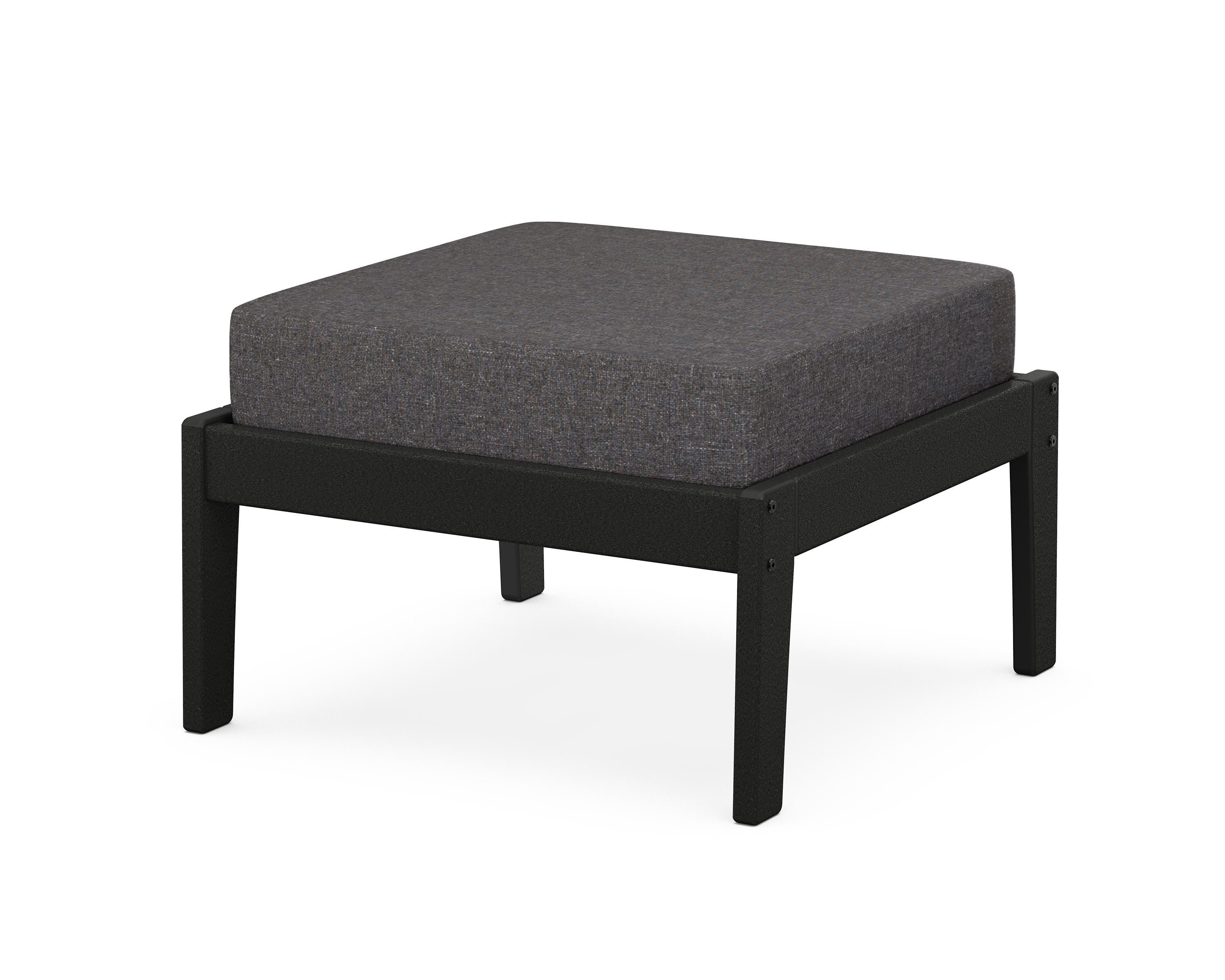 Unbranded Deep Seating Ottoman in Black / Ash Charcoal