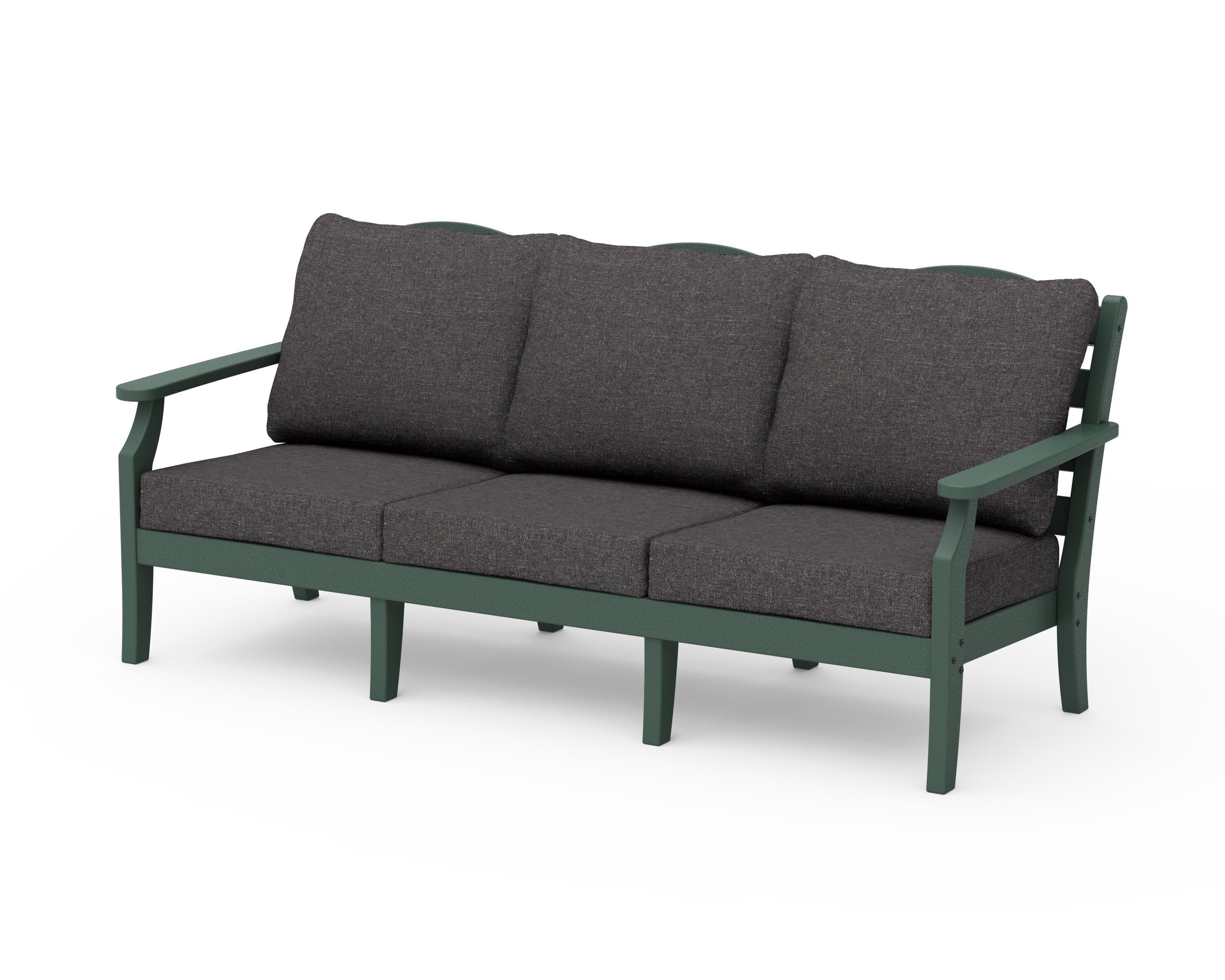 Draper James™ by POLYWOOD® Savannah Deep Seating Sofa in Green / Ash Charcoal