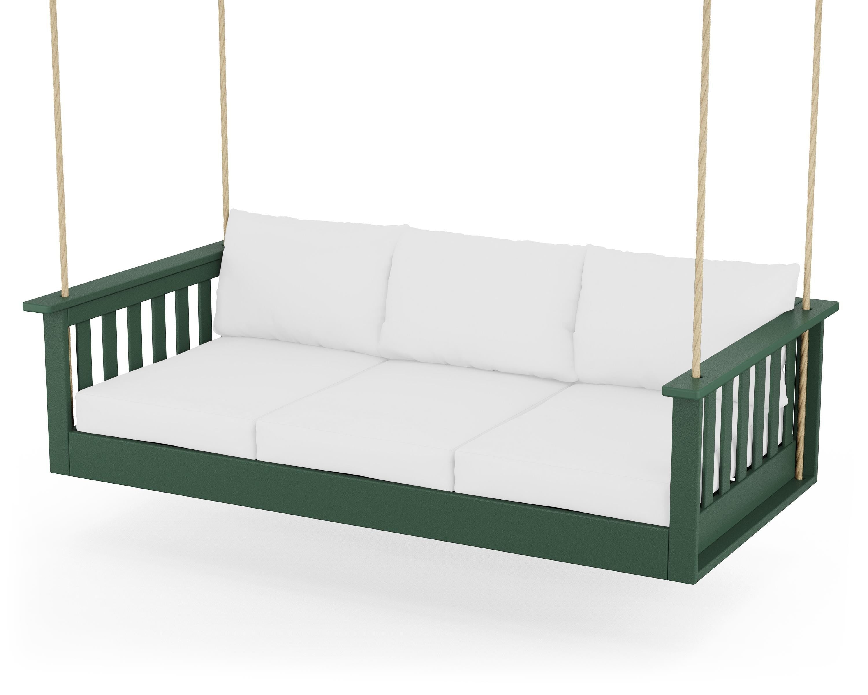 POLYWOOD® Vineyard Daybed Swing in Green / Natural