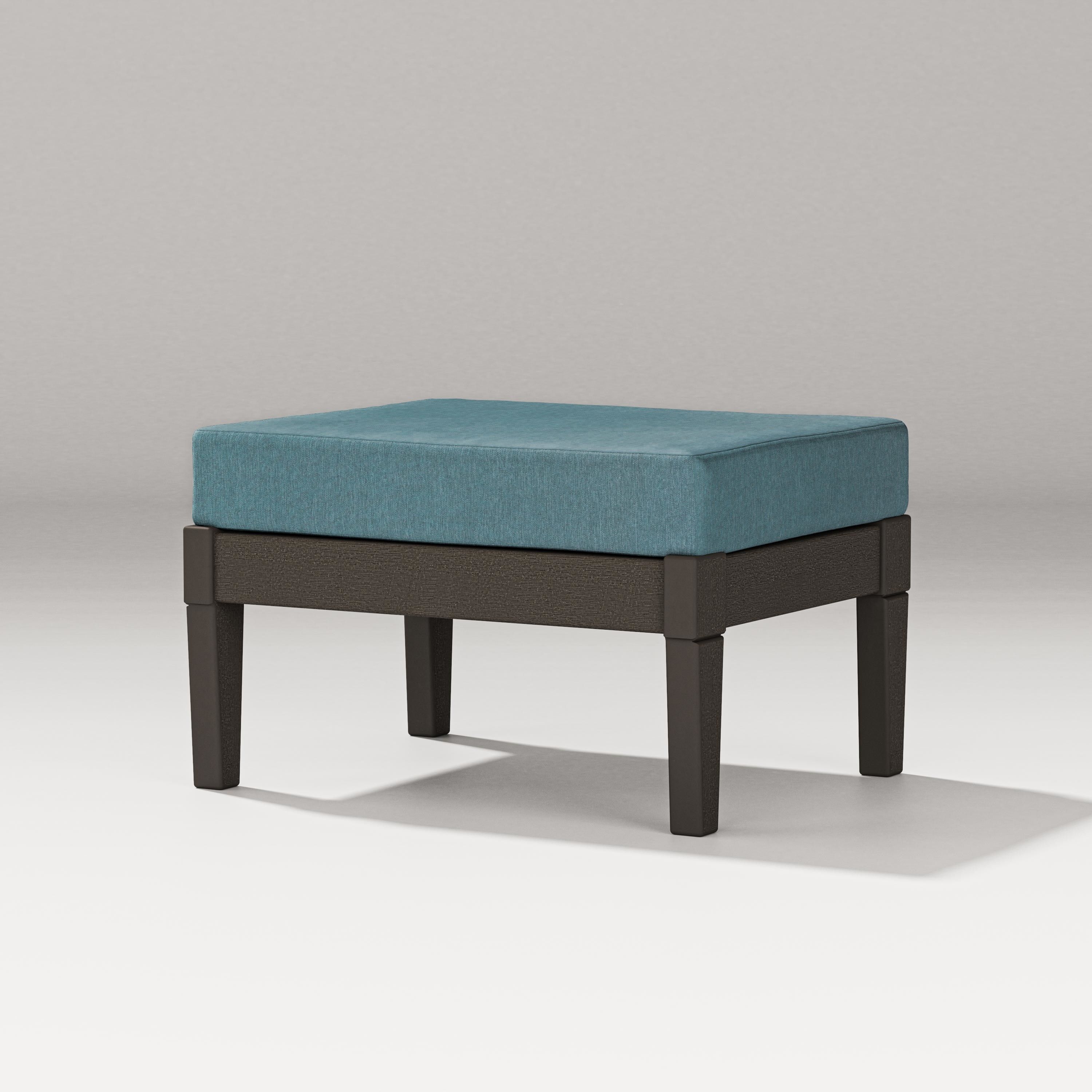 PW Designer Series Estate Lounge Ottoman in Vintage Coffee / Ocean Teal