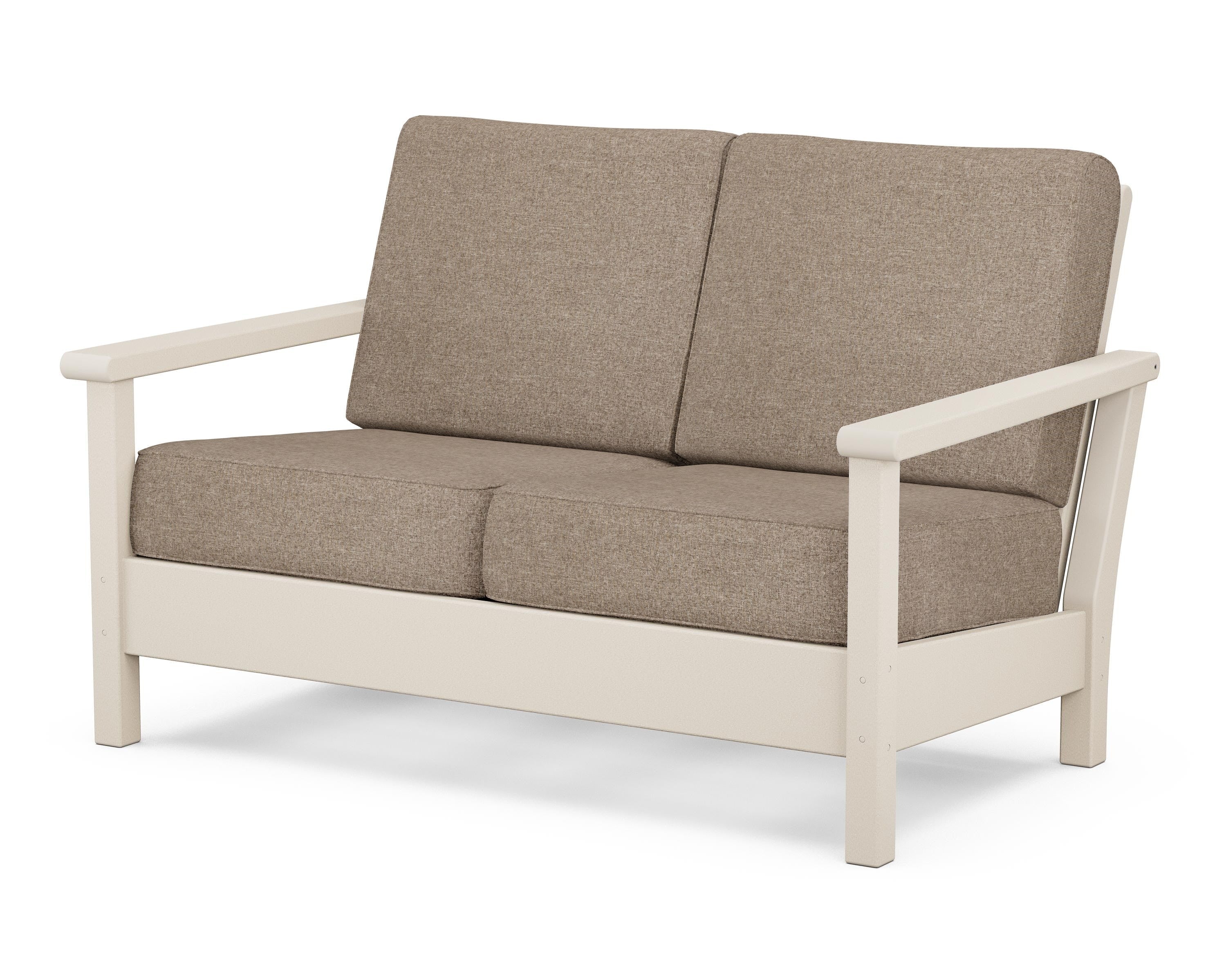 POLYWOOD® Harbour Deep Seating Loveseat in Sand / Spiced Burlap