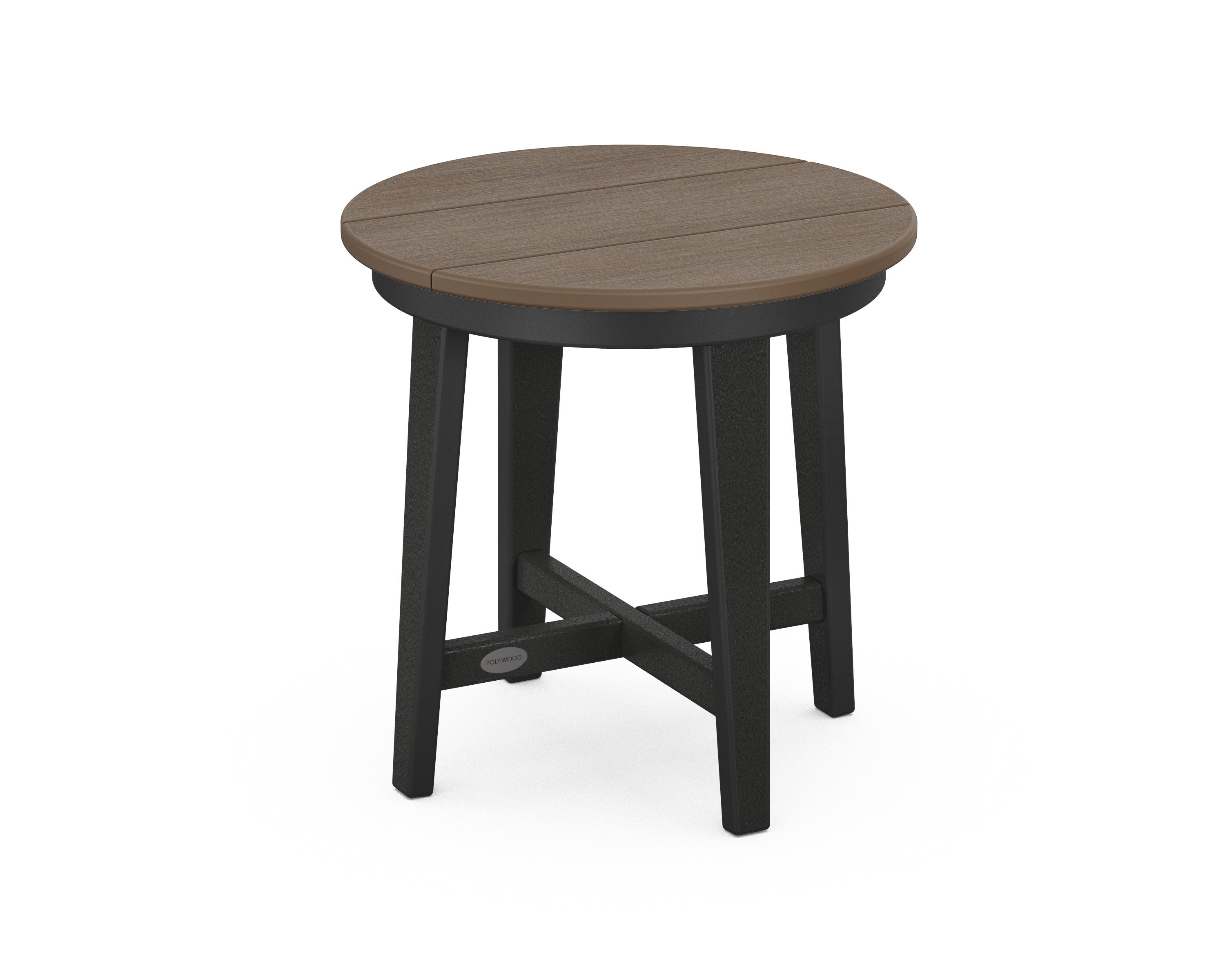 POLYWOOD® Newport 19" Round End Table in Black / Kona