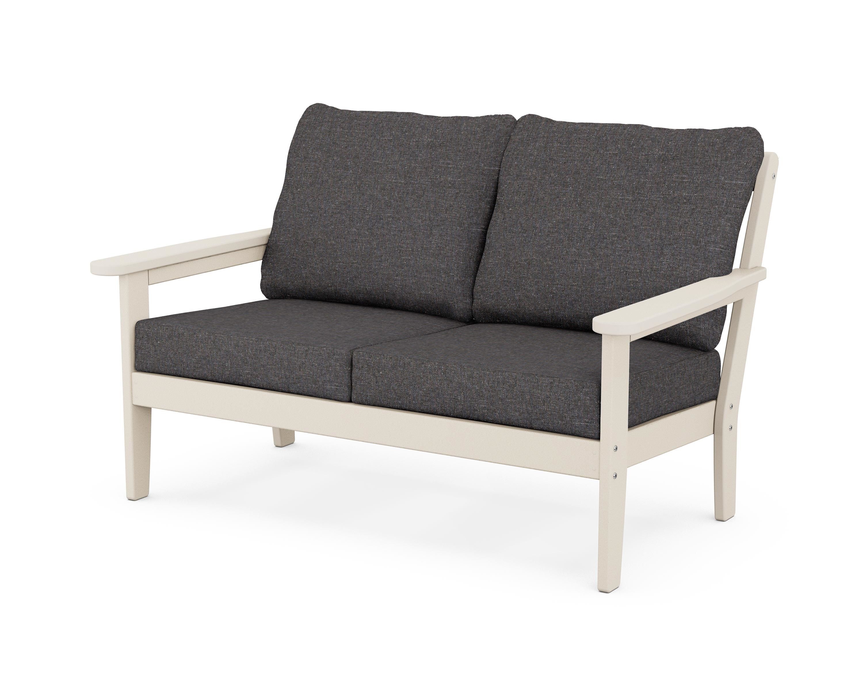 Country Living Cottage Deep Seating Loveseat in Sand / Ash Charcoal