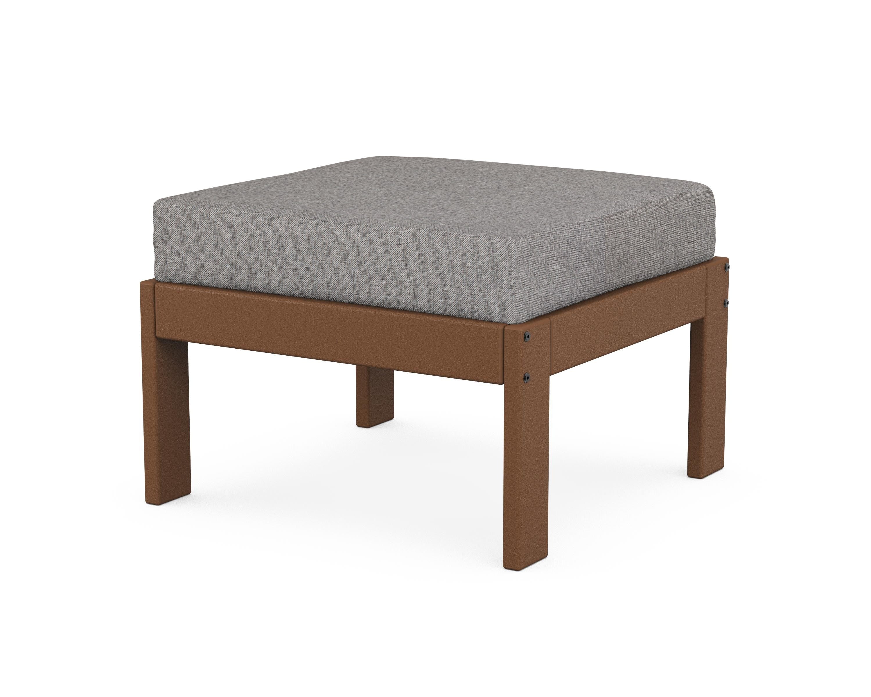 POLYWOOD® Vineyard Modular Ottoman in Teak / Grey Mist