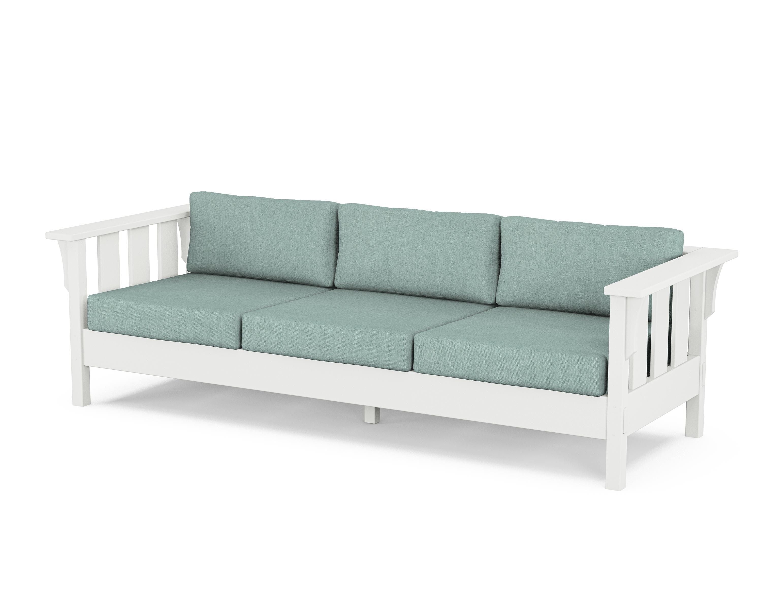 Martha Stewart by POLYWOOD® Acadia Deep Seating Sofa in White / Glacier Spa