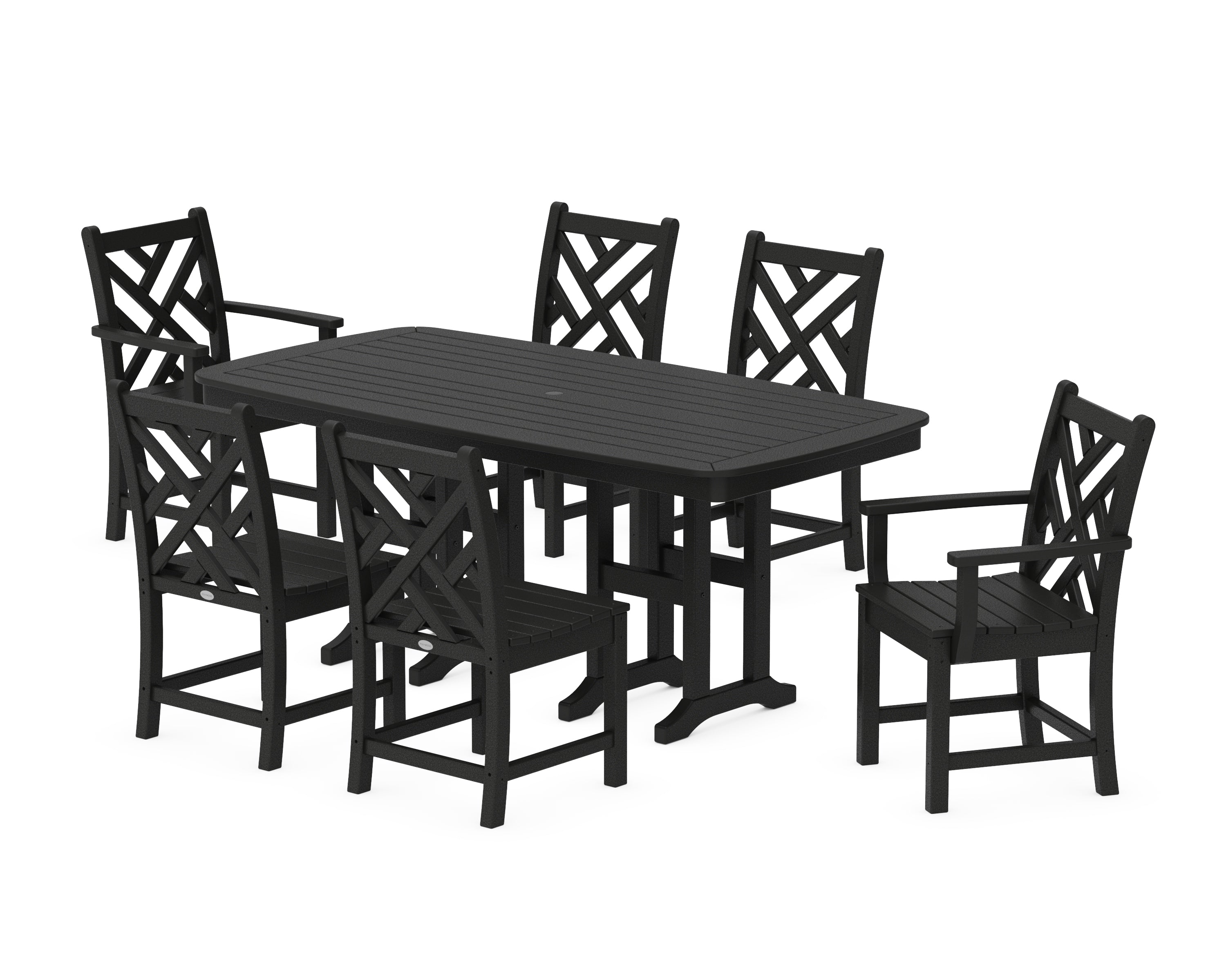 POLYWOOD® Chippendale 7-Piece Dining Set in Black