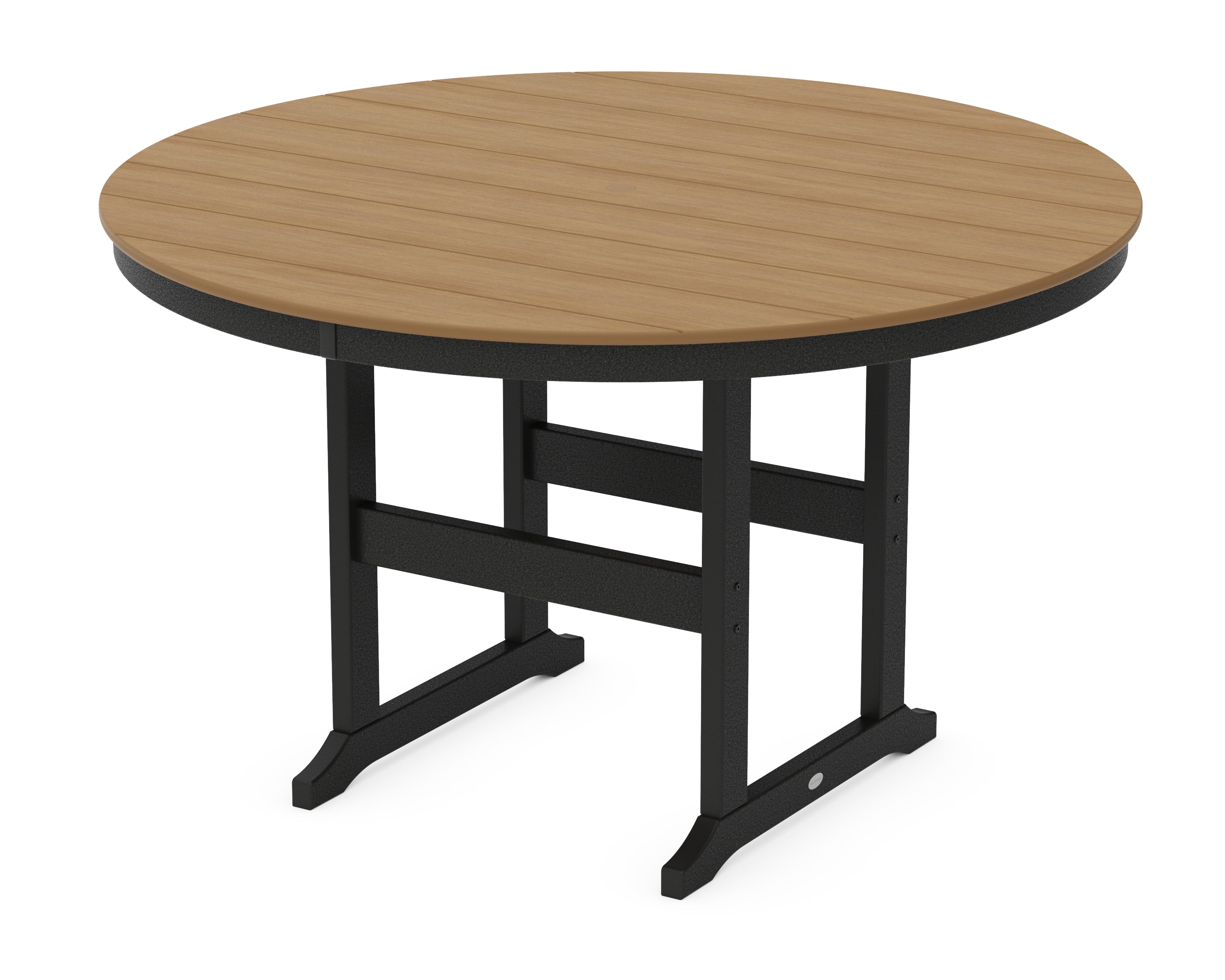 POLYWOOD® 60" Round Farmhouse Counter Table in Black / Natural