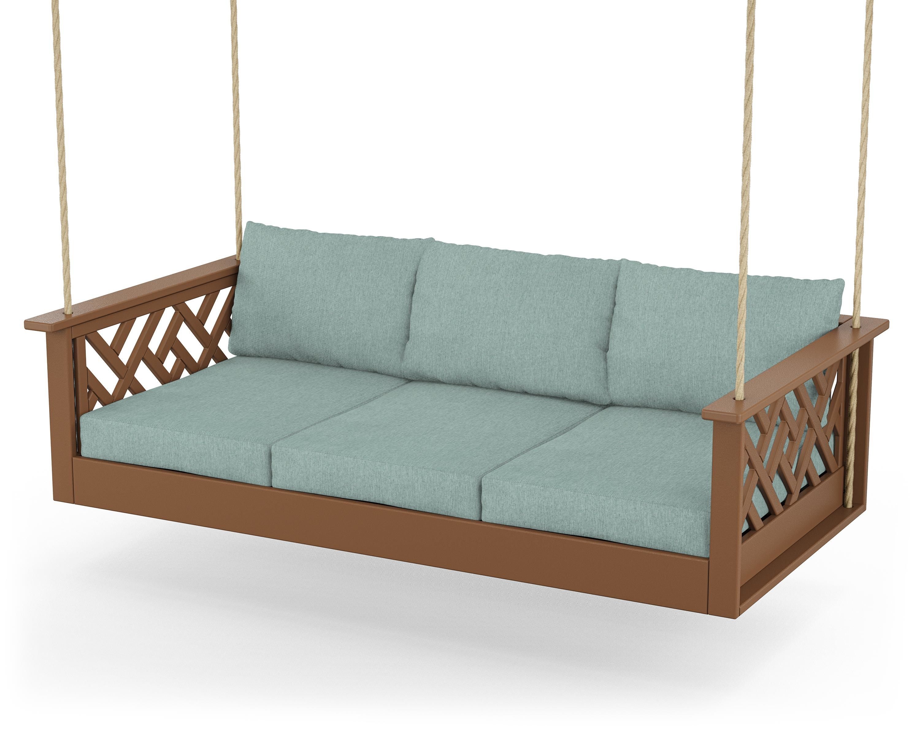POLYWOOD® Chippendale Daybed Swing in Teak / Glacier Spa