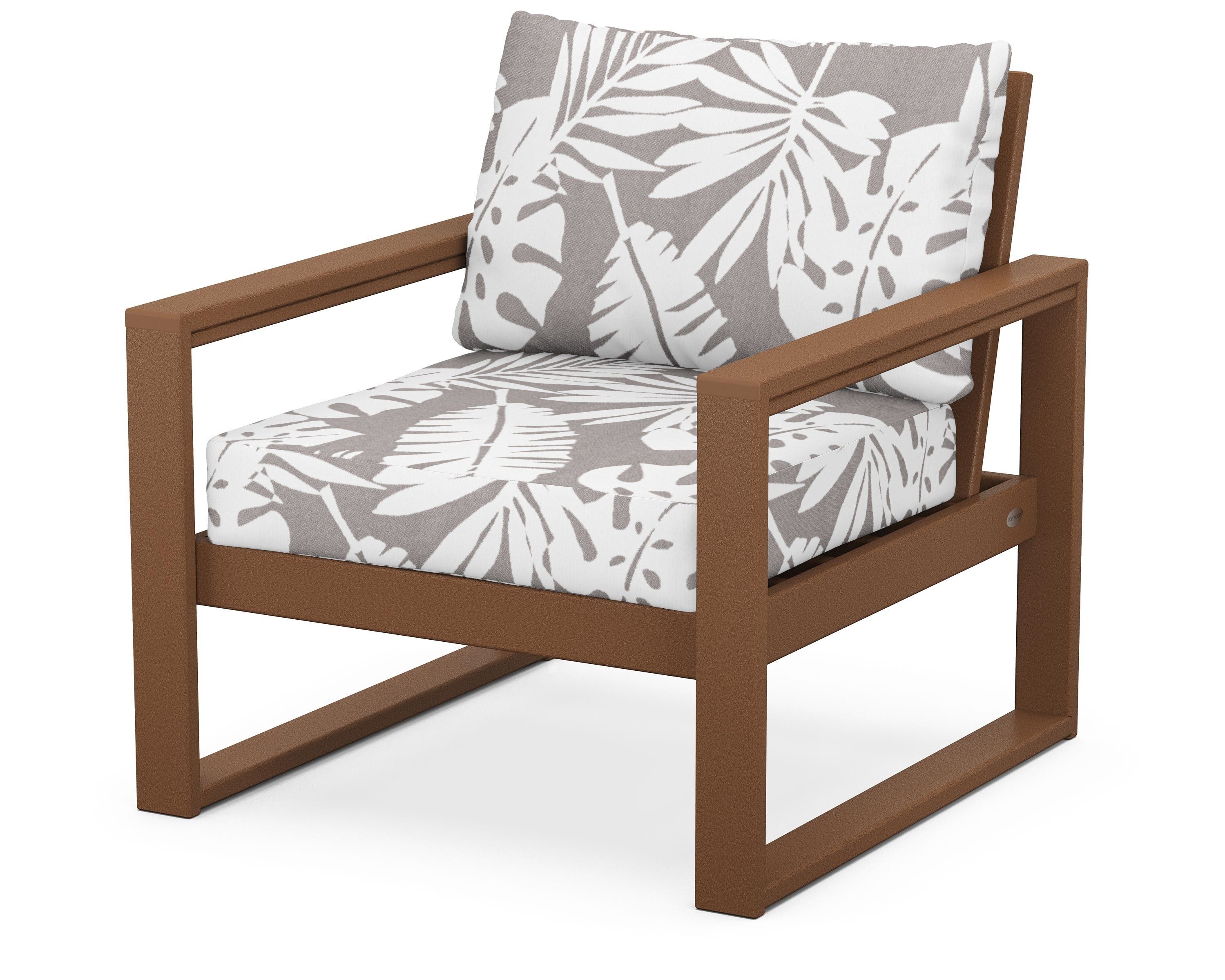 POLYWOOD® EDGE Club Chair in Teak / Leaf Grey Mist