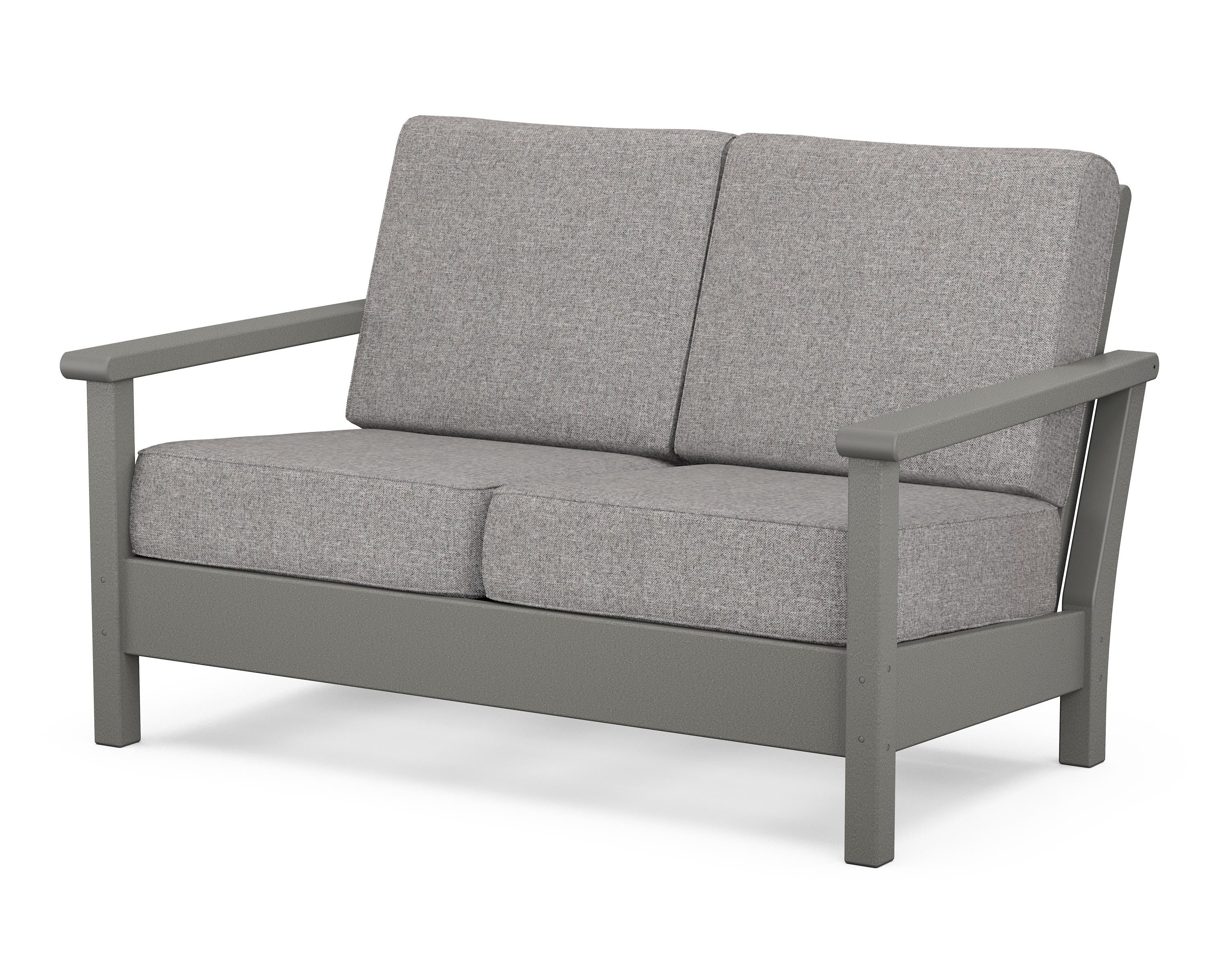 POLYWOOD® Harbour Deep Seating Loveseat in Slate Grey / Grey Mist