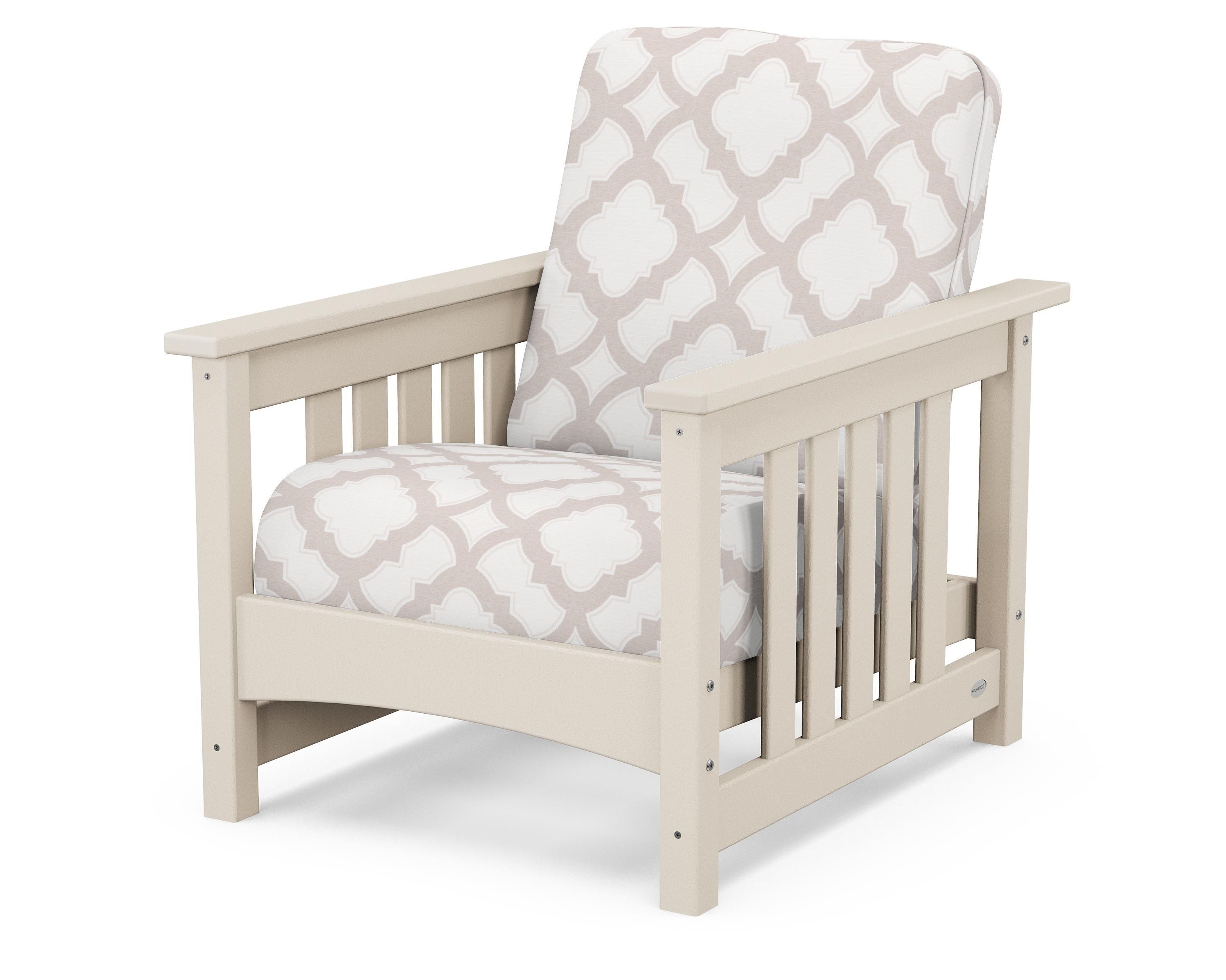 POLYWOOD® Club Mission Chair in Sand / Trellis Dune Burlap