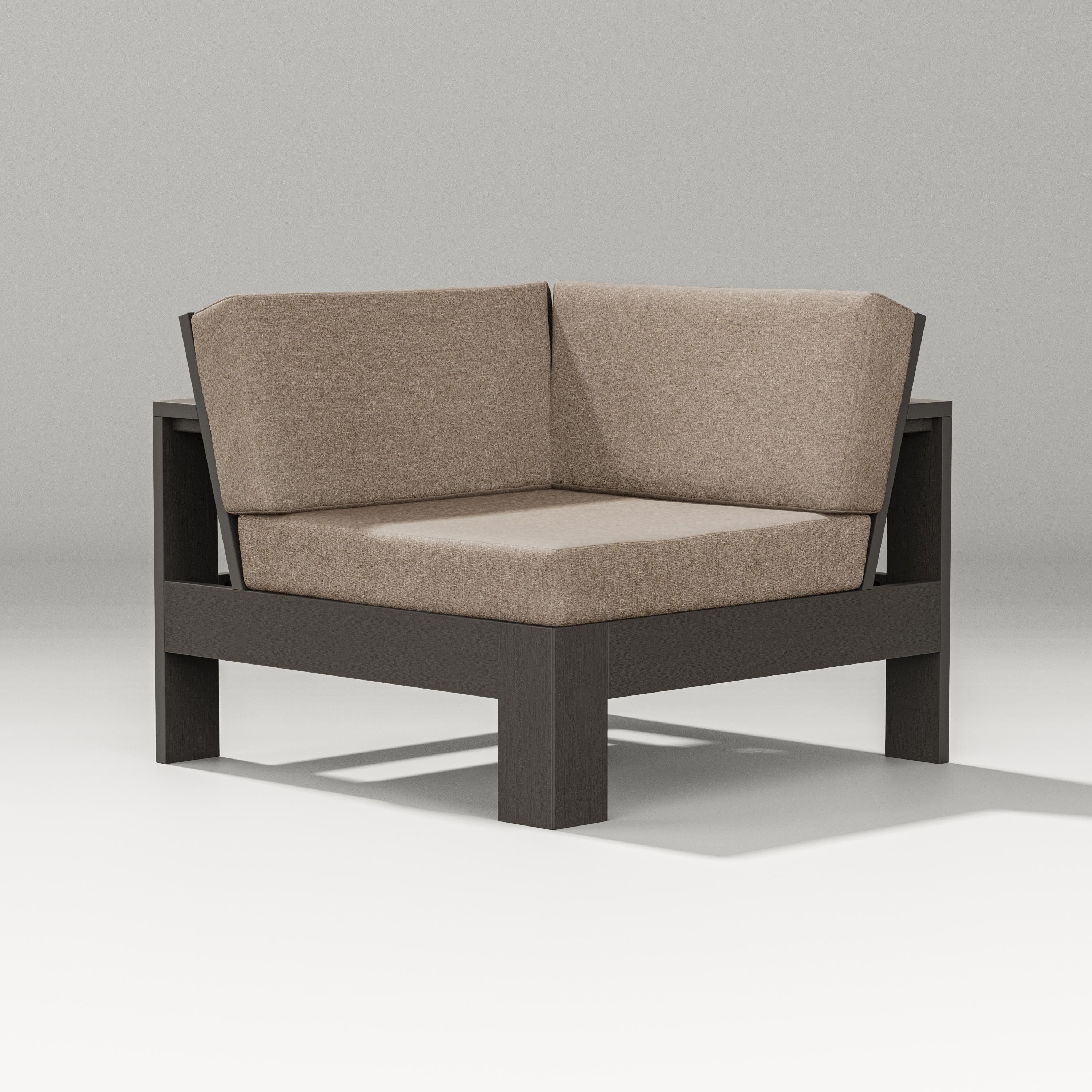 PW Designer Series Latitude Modular Corner Chair in Vintage Coffee / Spiced Burlap