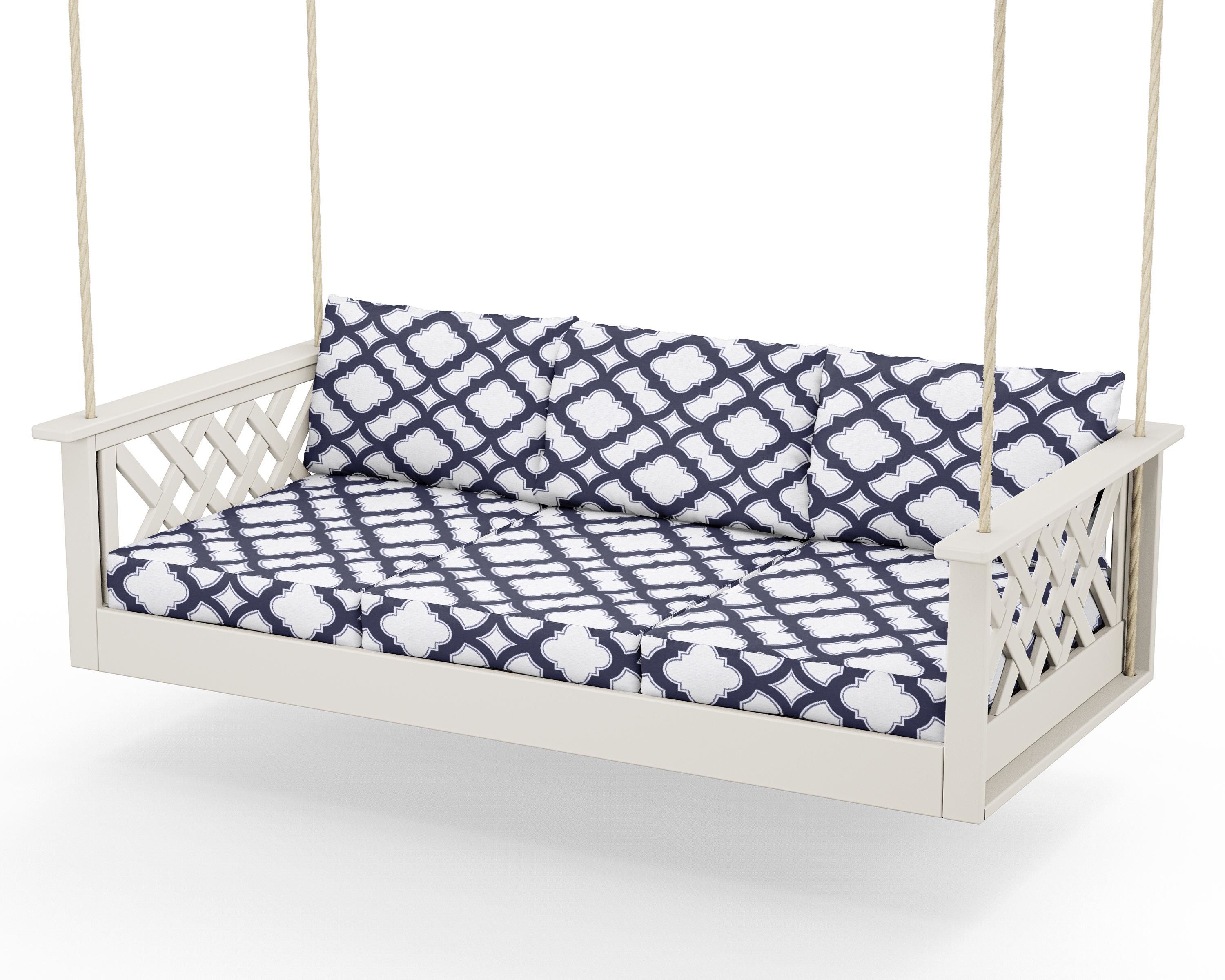 Country Living Wovendale Daybed Swing in Sand / Trellis Navy