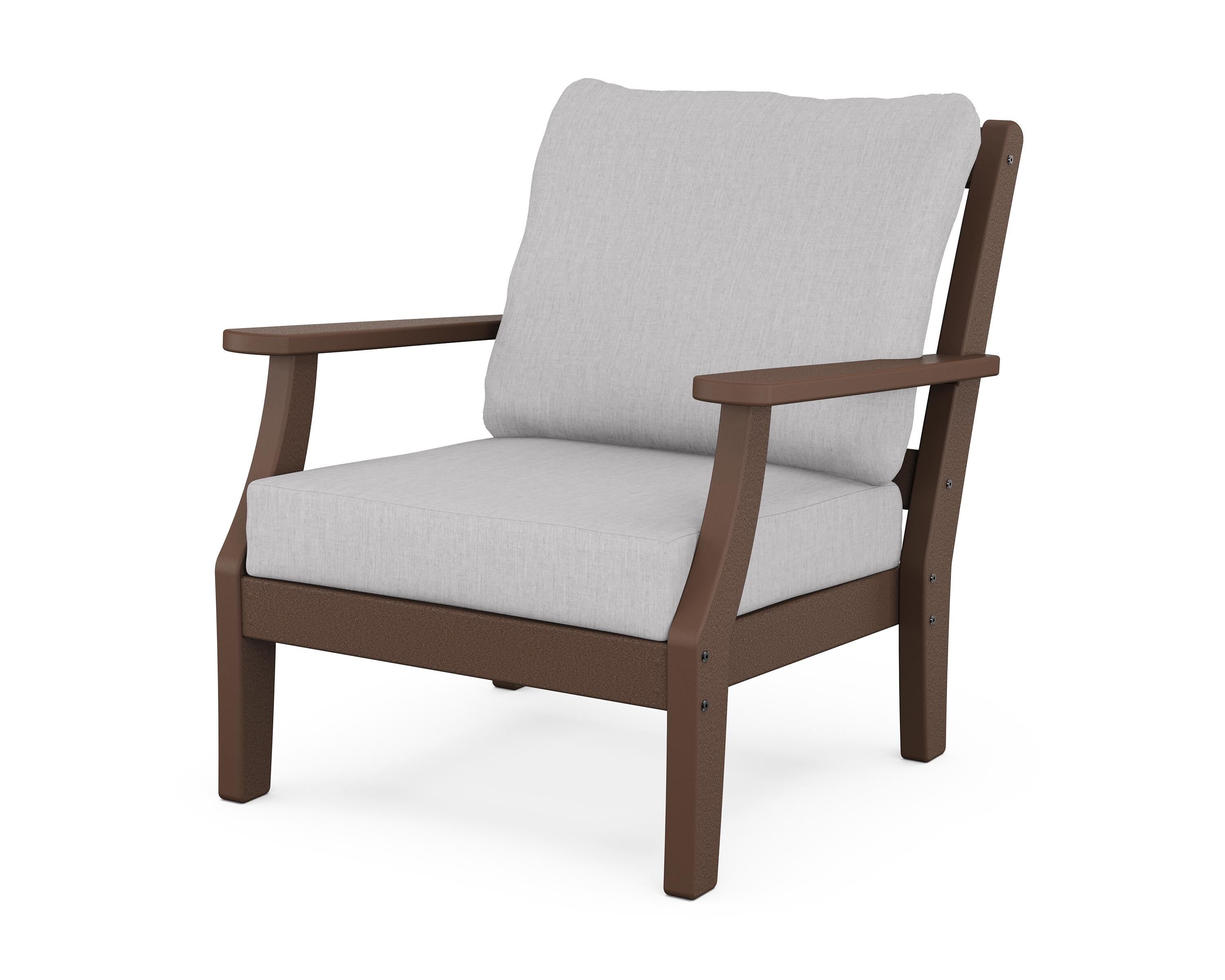 Martha Stewart by POLYWOOD® Chinoiserie Deep Seating Chair in Mahogany / Granite