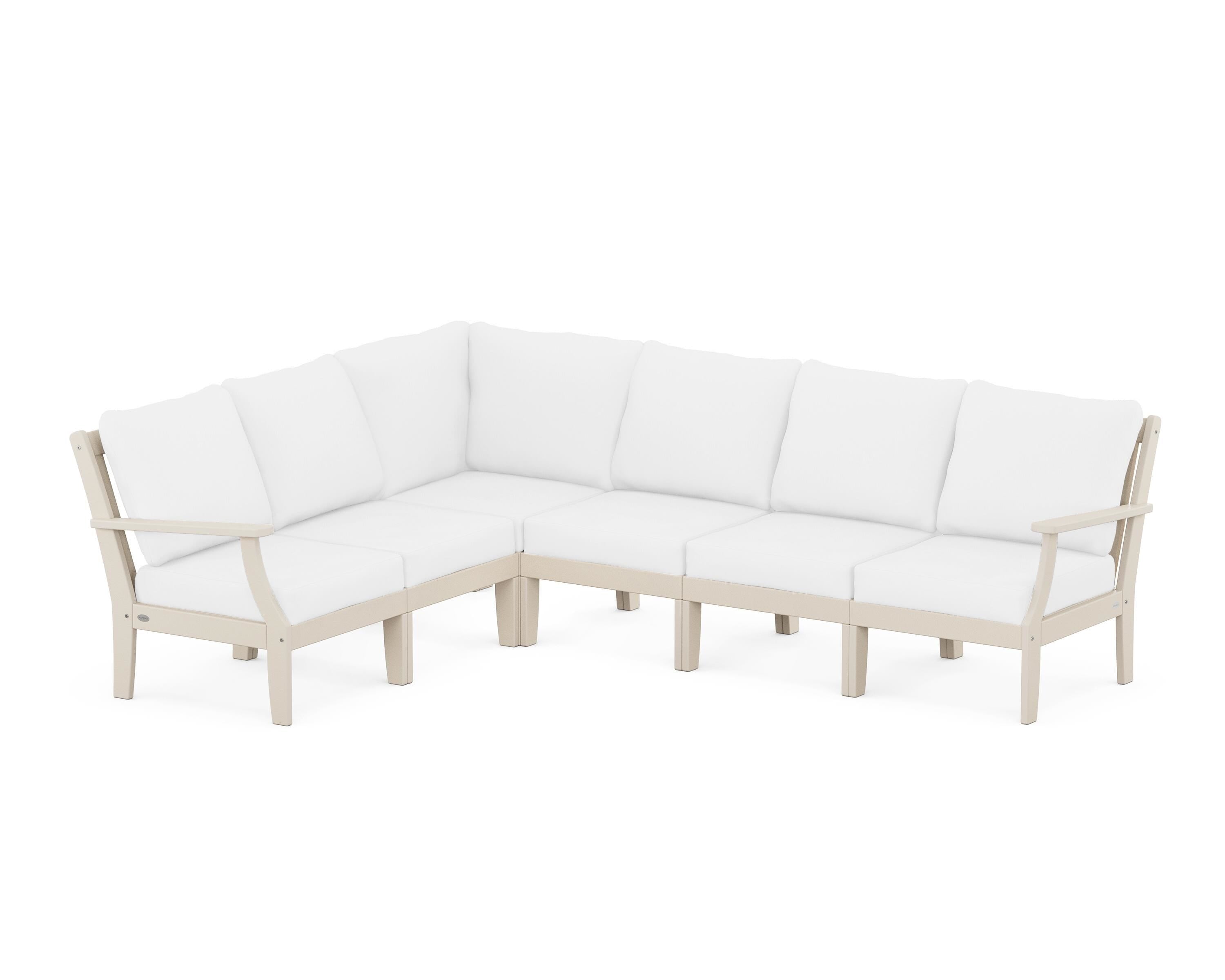 POLYWOOD® Braxton Modular 6-Piece Deep Seating Set in Sand / Natural