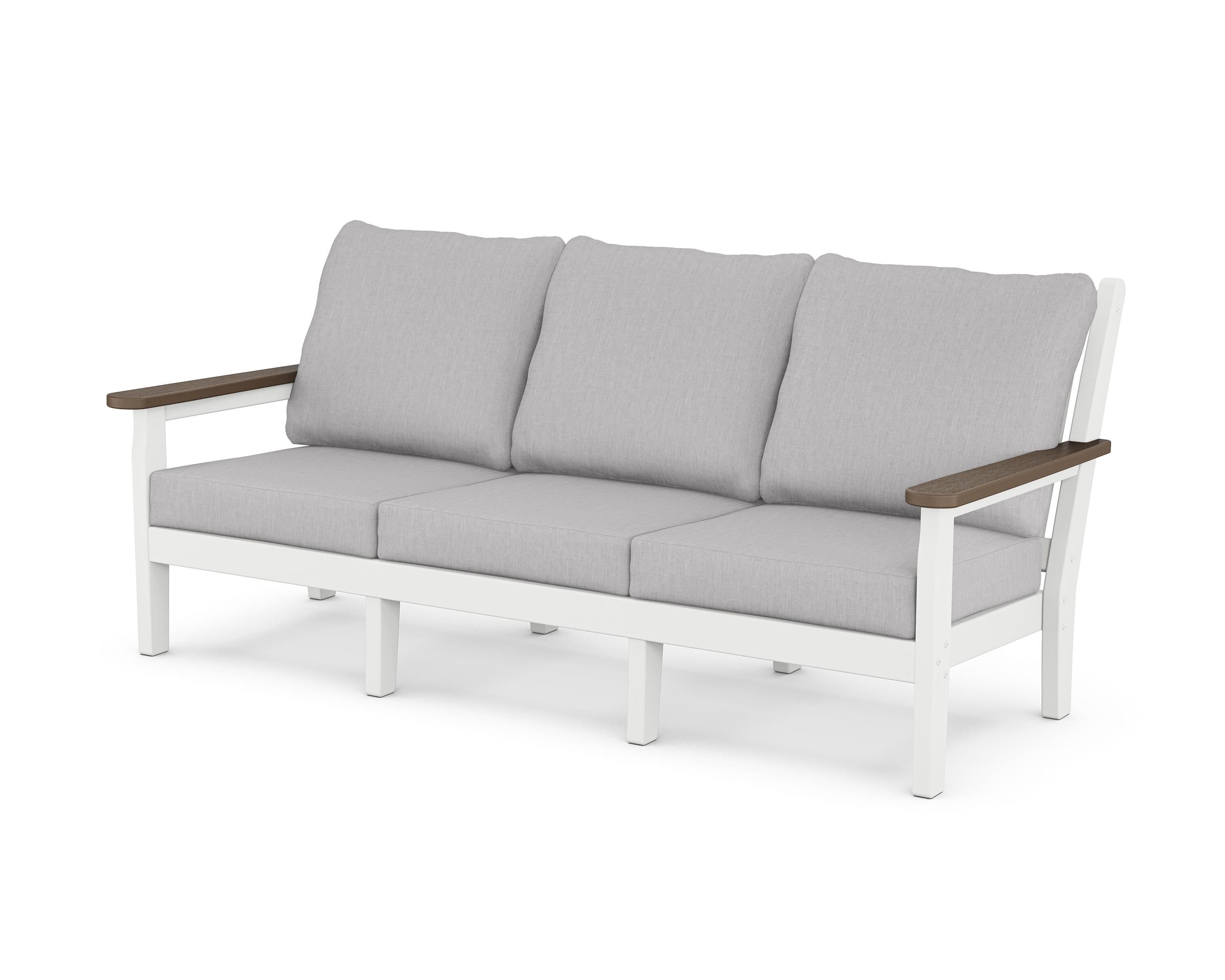 POLYWOOD® Chippendale Deep Seating Sofa in White / Kona / Granite
