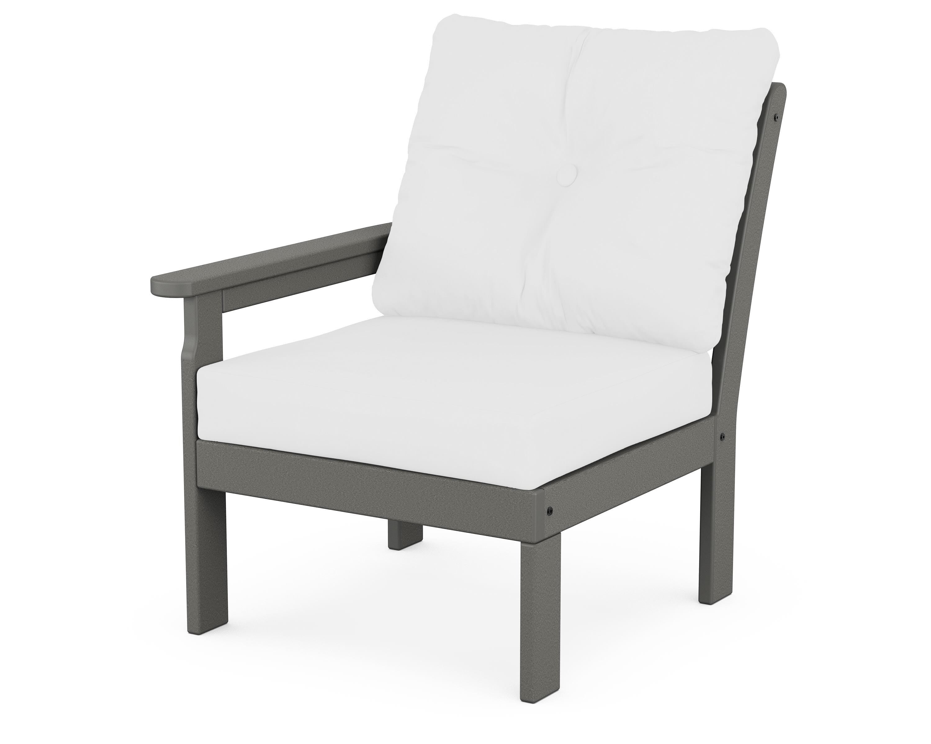 POLYWOOD® Vineyard Modular Left Arm Chair in Slate Grey / Natural