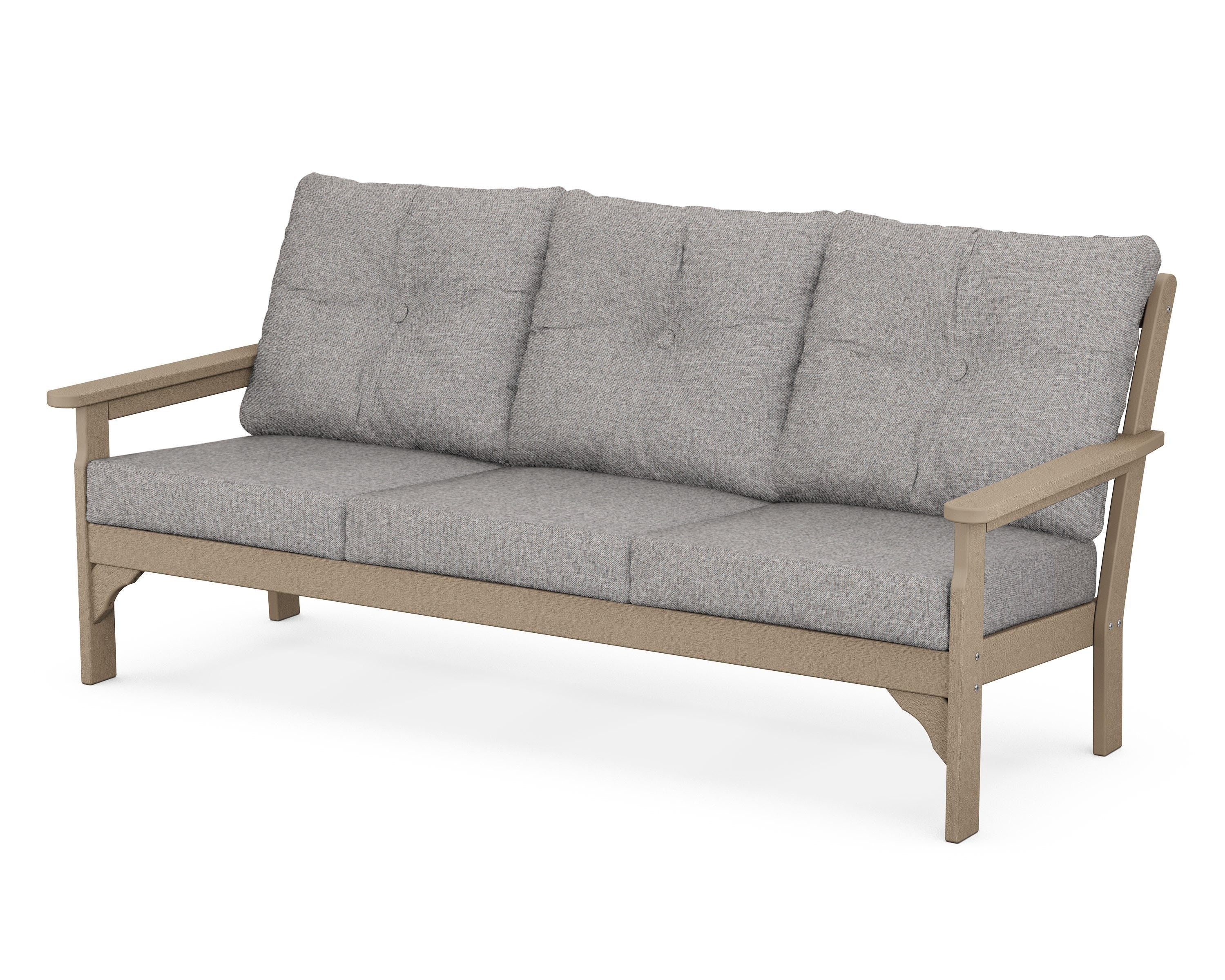 POLYWOOD® Vineyard Deep Seating Sofa in Vintage Sahara / Grey Mist