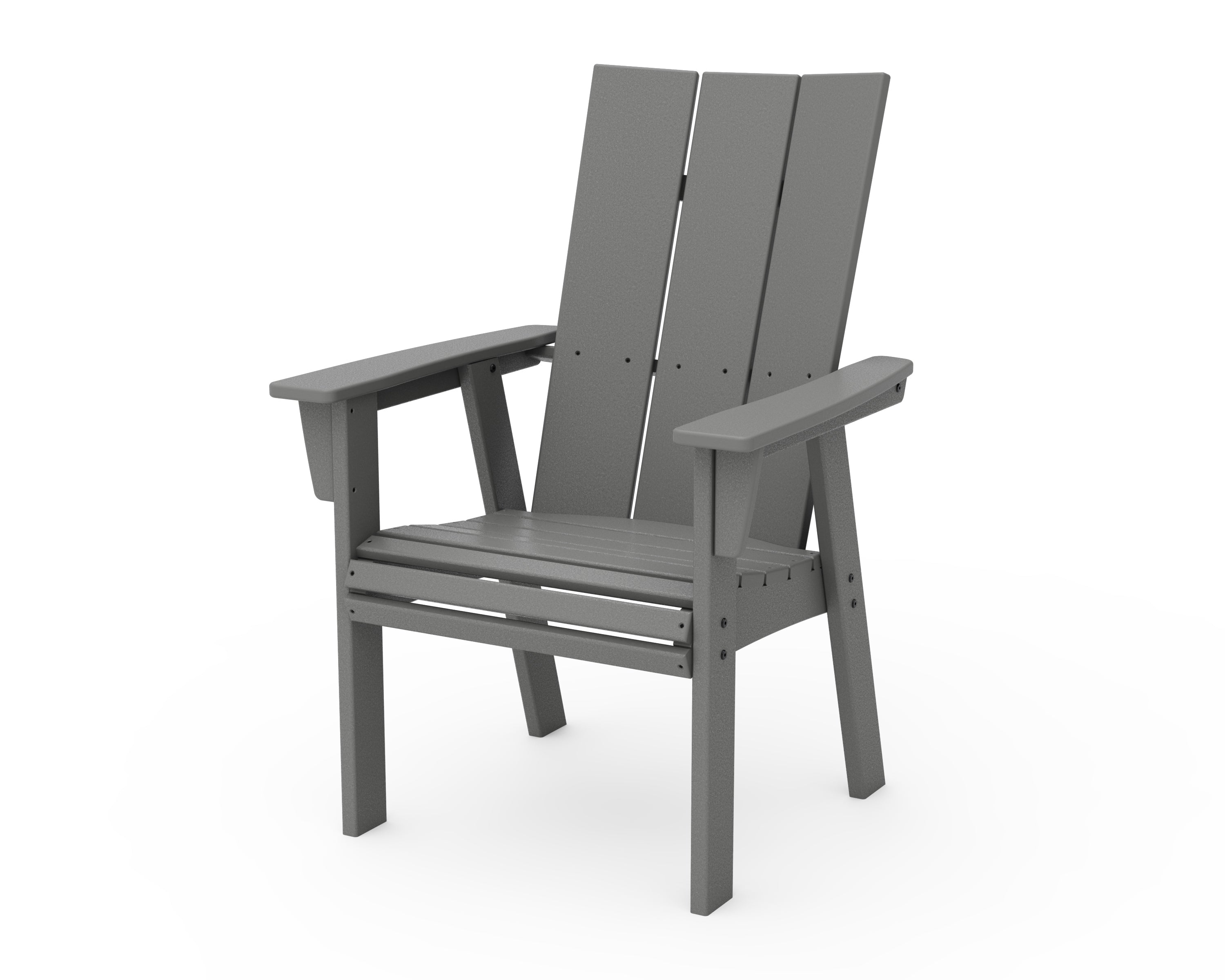 POLYWOOD® Modern Curveback Adirondack Dining Chair in Slate Grey