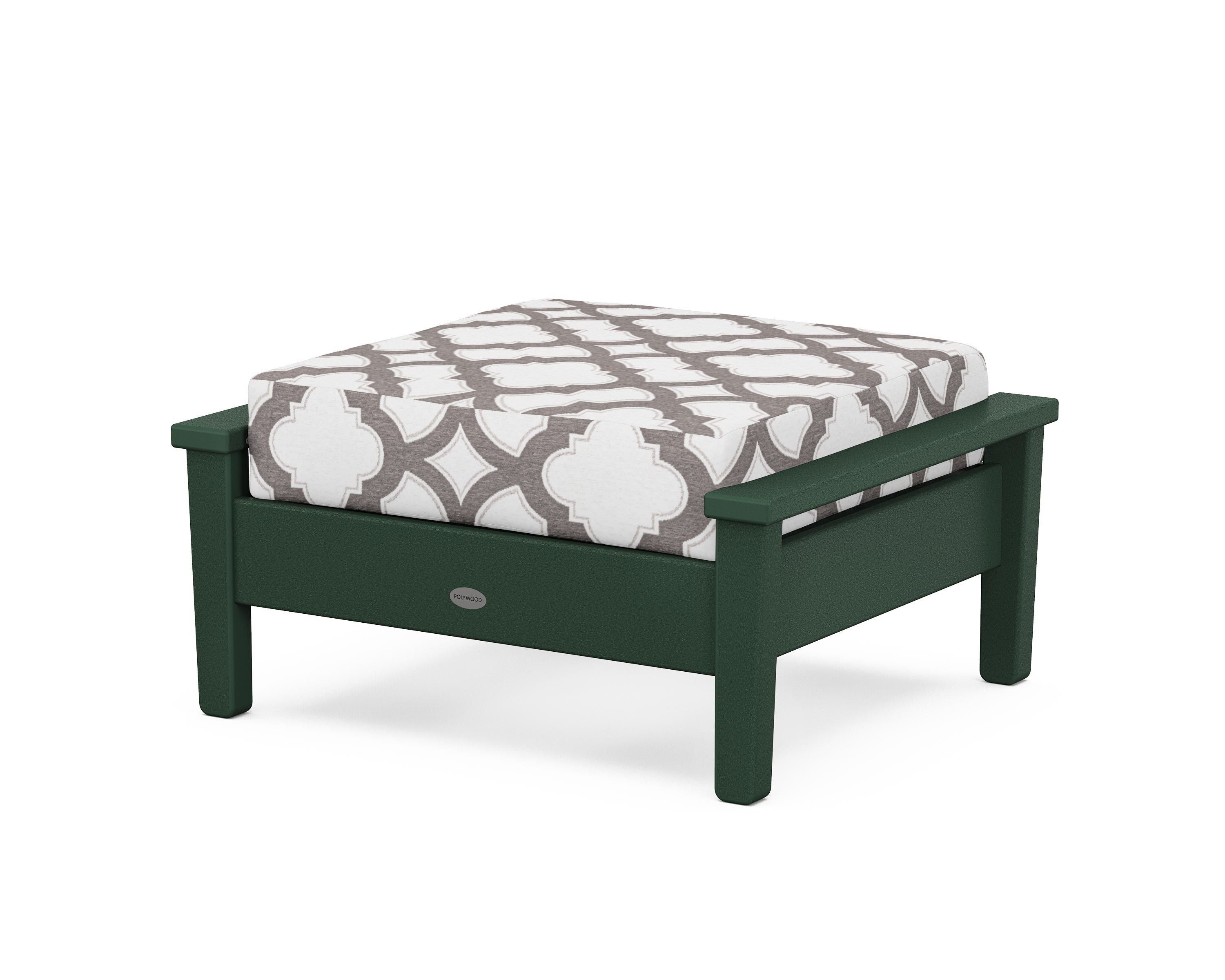 POLYWOOD® Prescott Deep Seating Ottoman in Green / Trellis Grey Mist